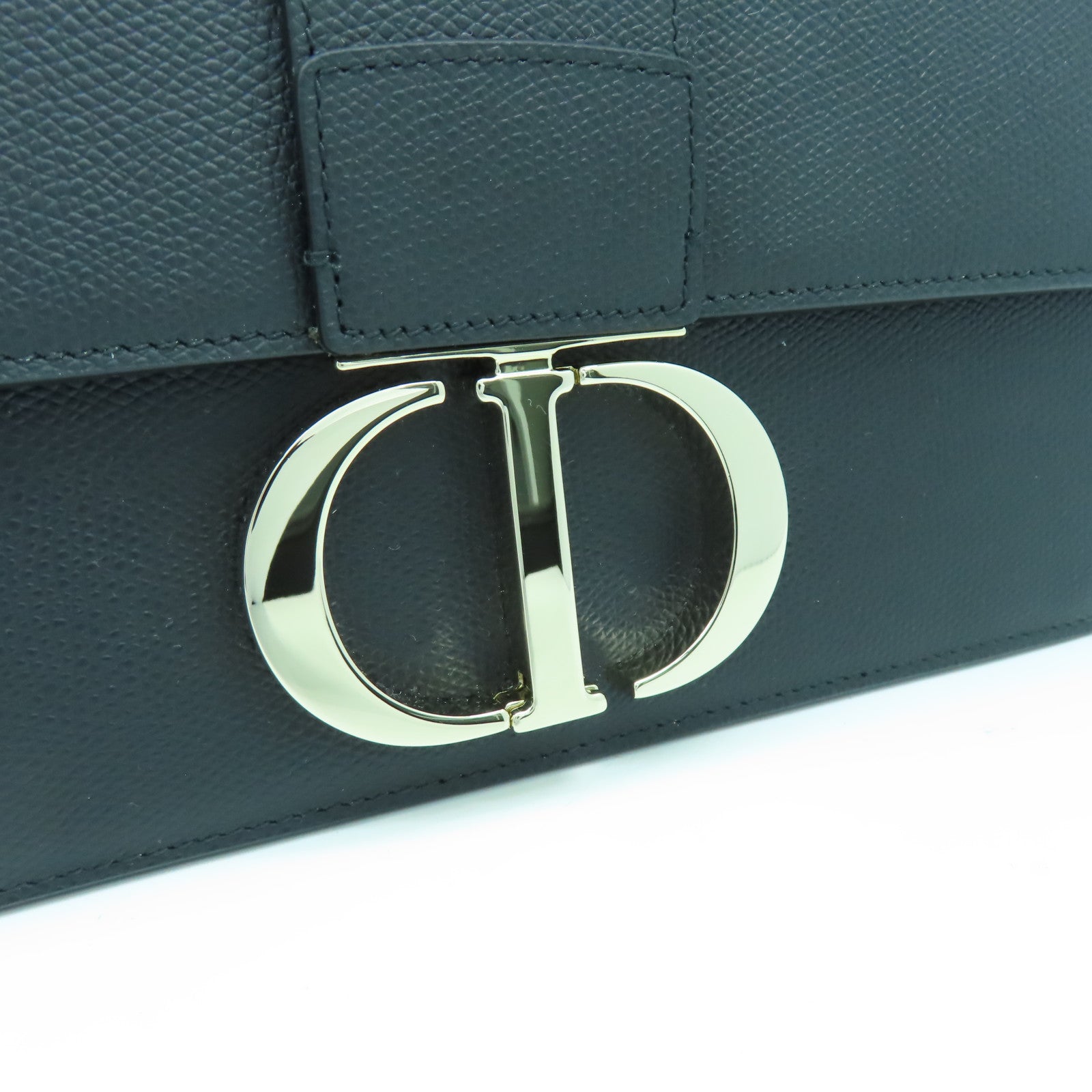 Dior 牛皮皮革30 Montaigne金扣鏈帶肩背袋黑色