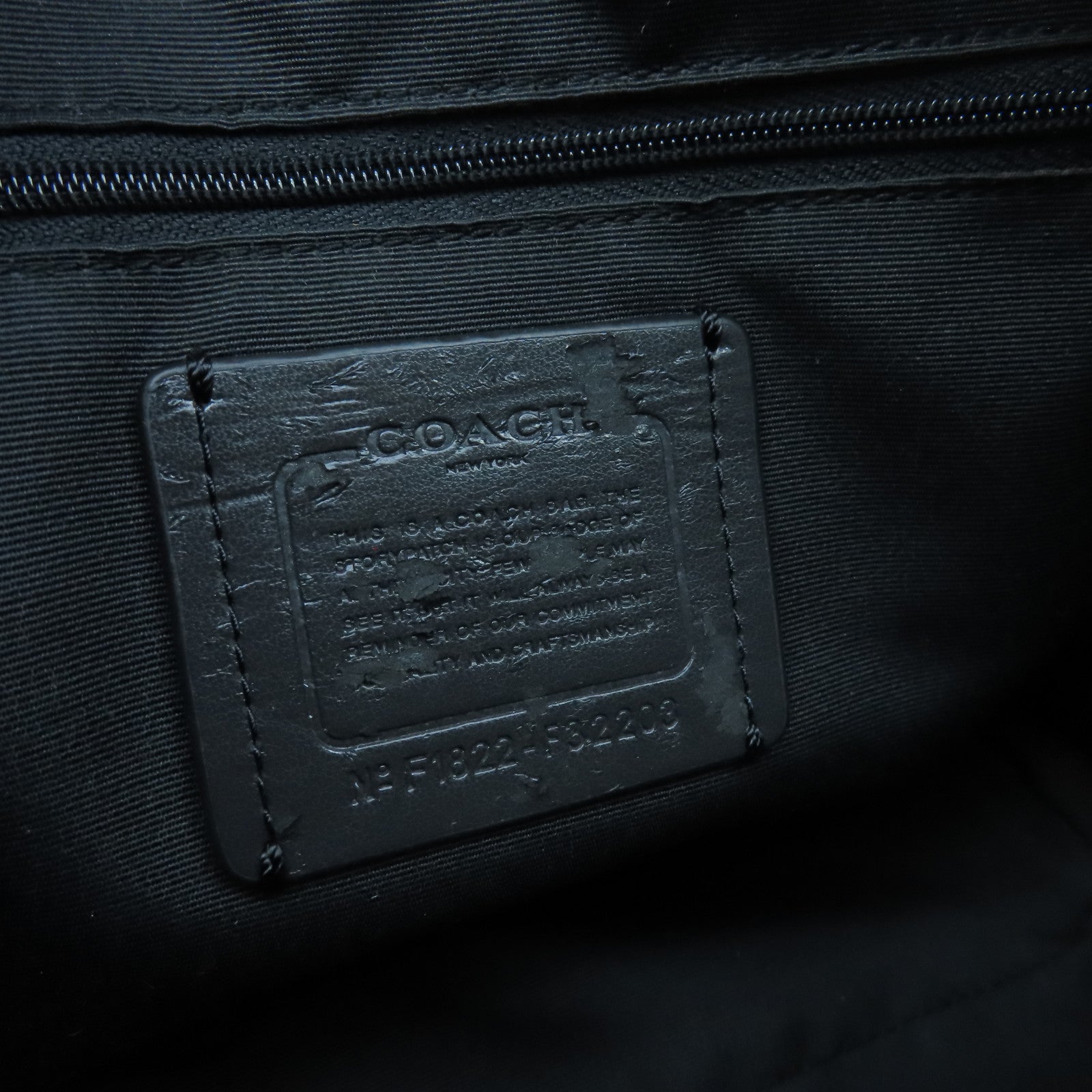 COACH 塗層帆布2 Way Shoulder Bag銀扣手挽肩背兩用袋黑色/灰色