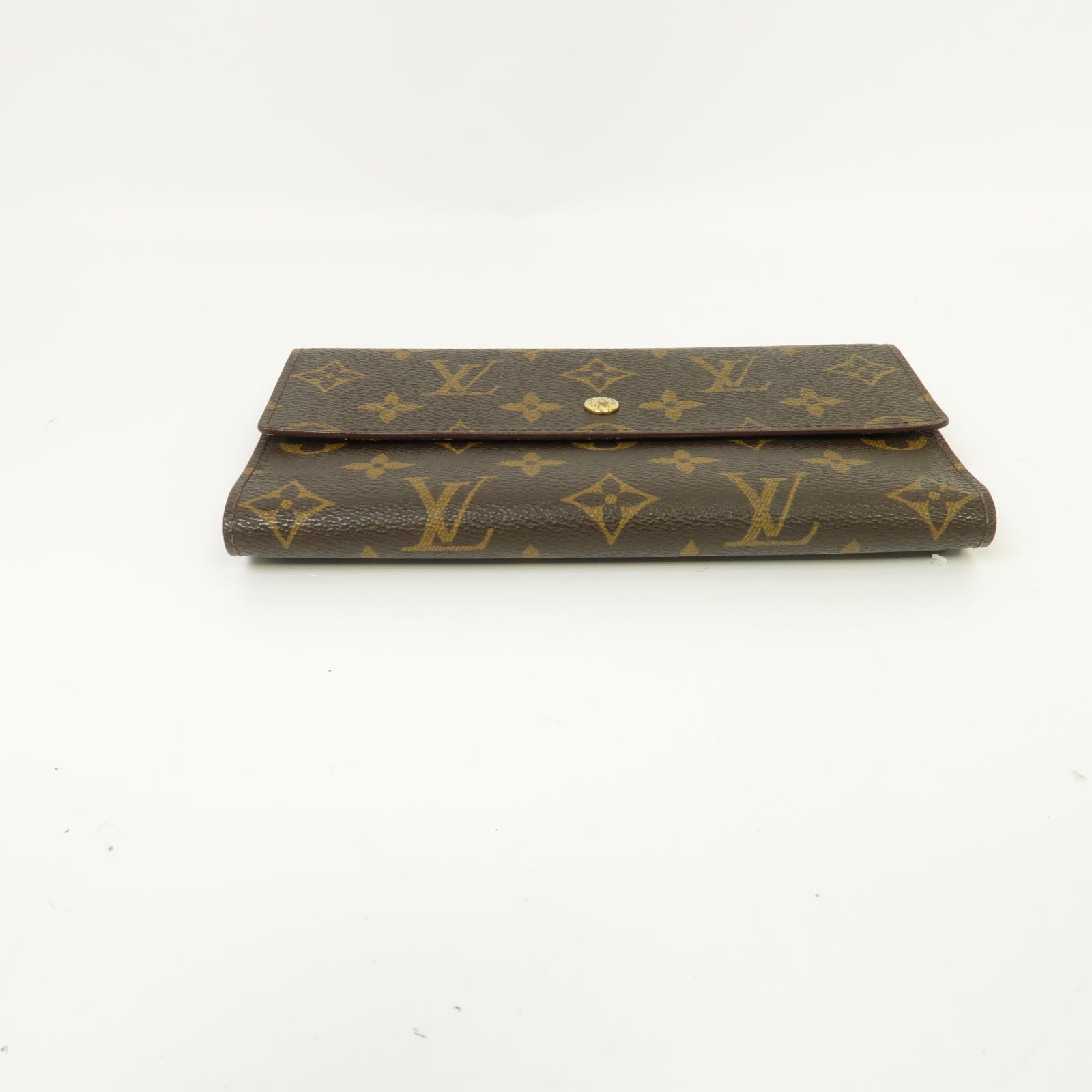 LOUIS VUITTON Monogram Long Wallet金扣長錢包啡色