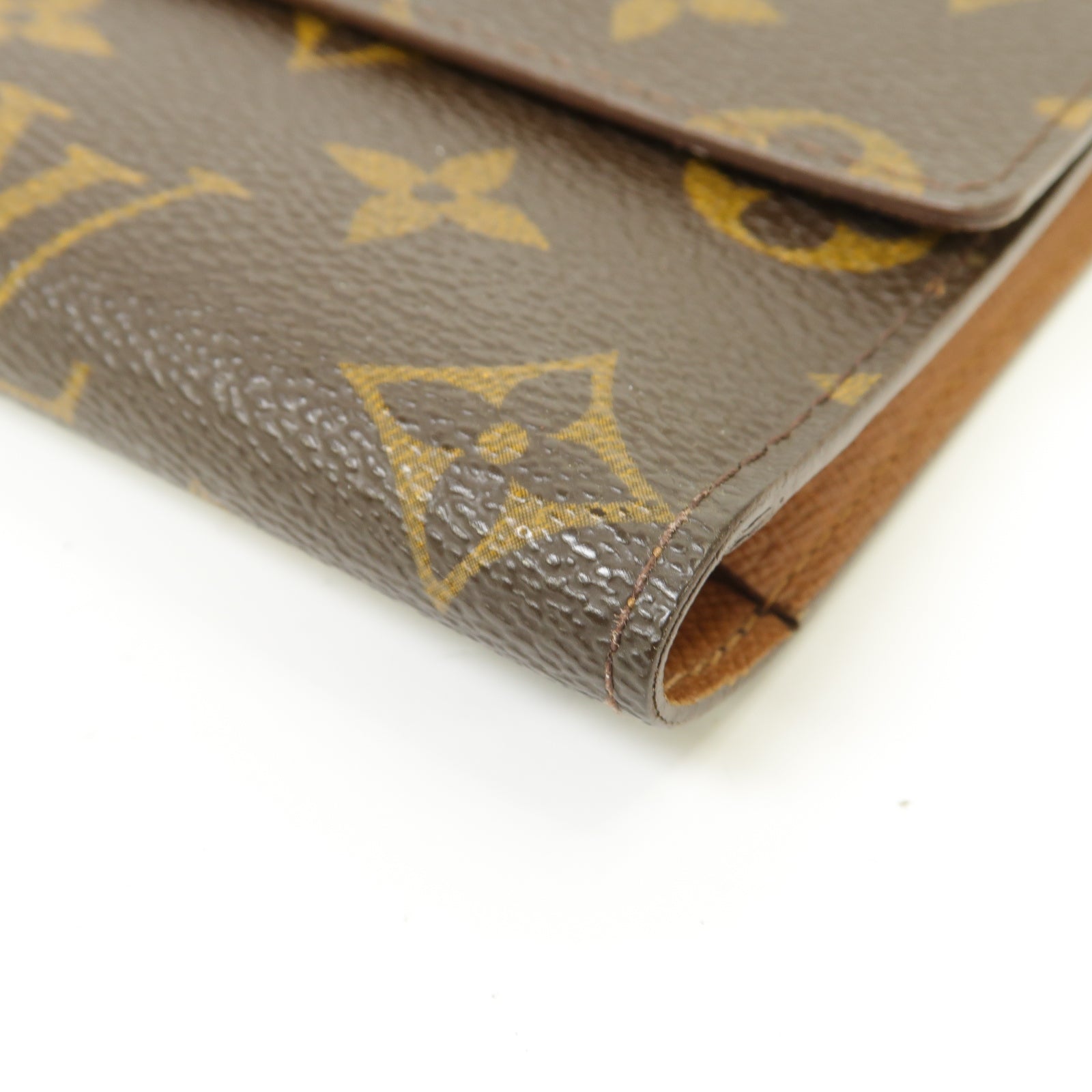 LOUIS VUITTON Monogram Long Wallet金扣長錢包啡色