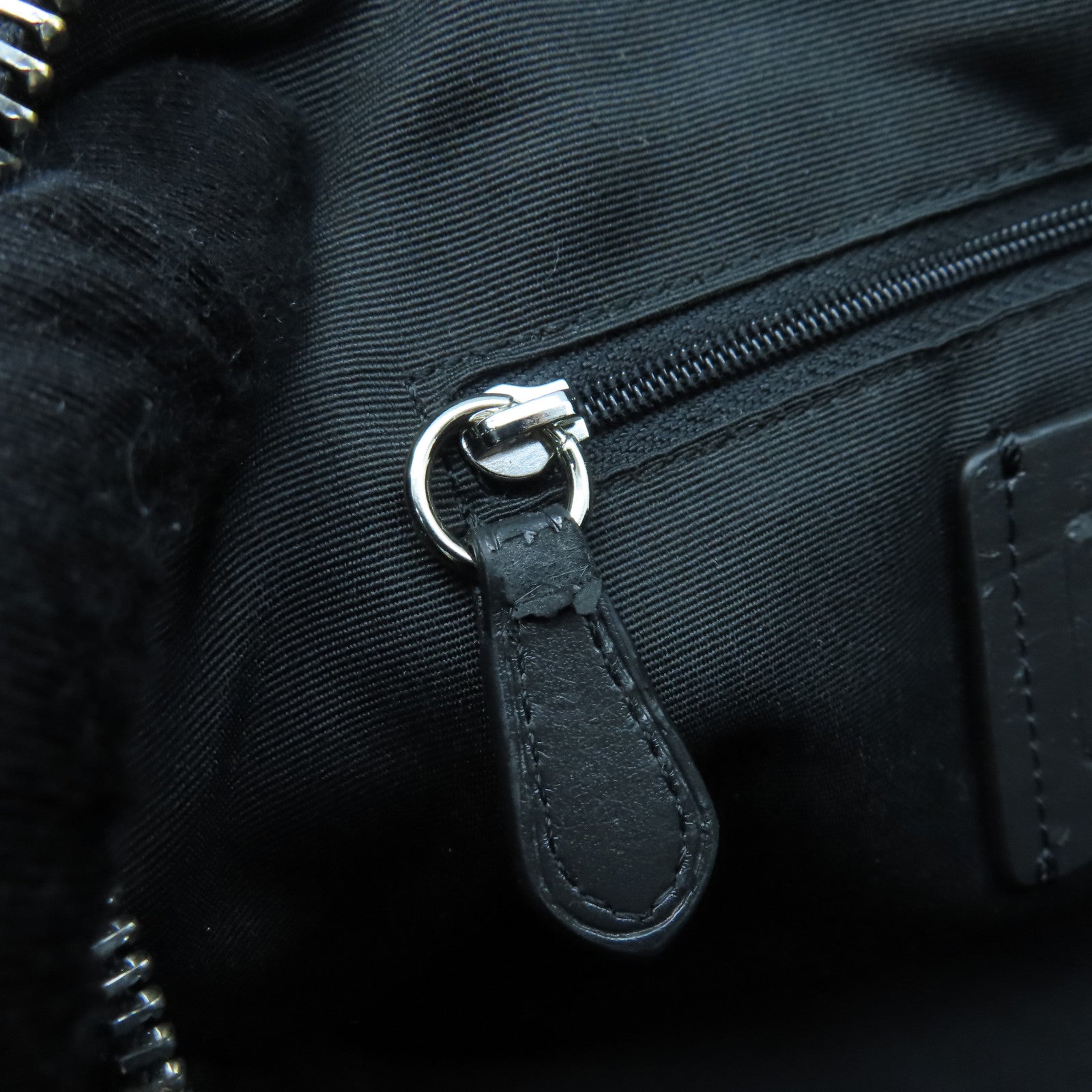 COACH 塗層帆布2 Way Shoulder Bag銀扣手挽肩背兩用袋黑色/灰色
