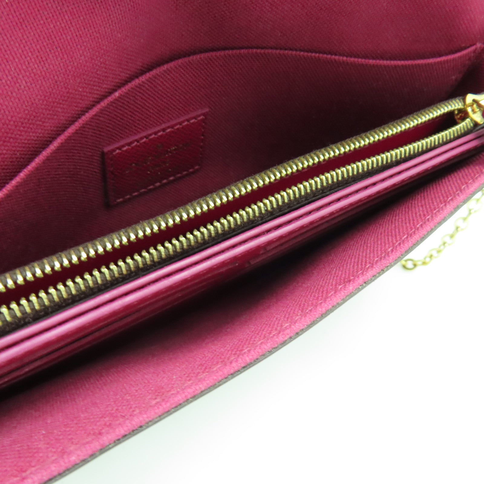 LOUIS VUITTON Monogram Pochette Felicie GM金扣鏈帶肩背袋啡色
