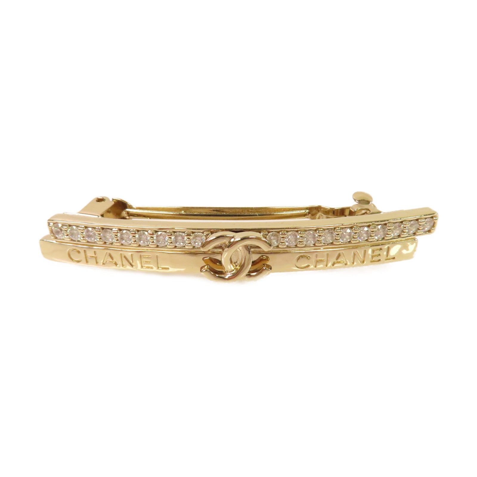 CHANEL 金屬CC Barrette髮夾金色