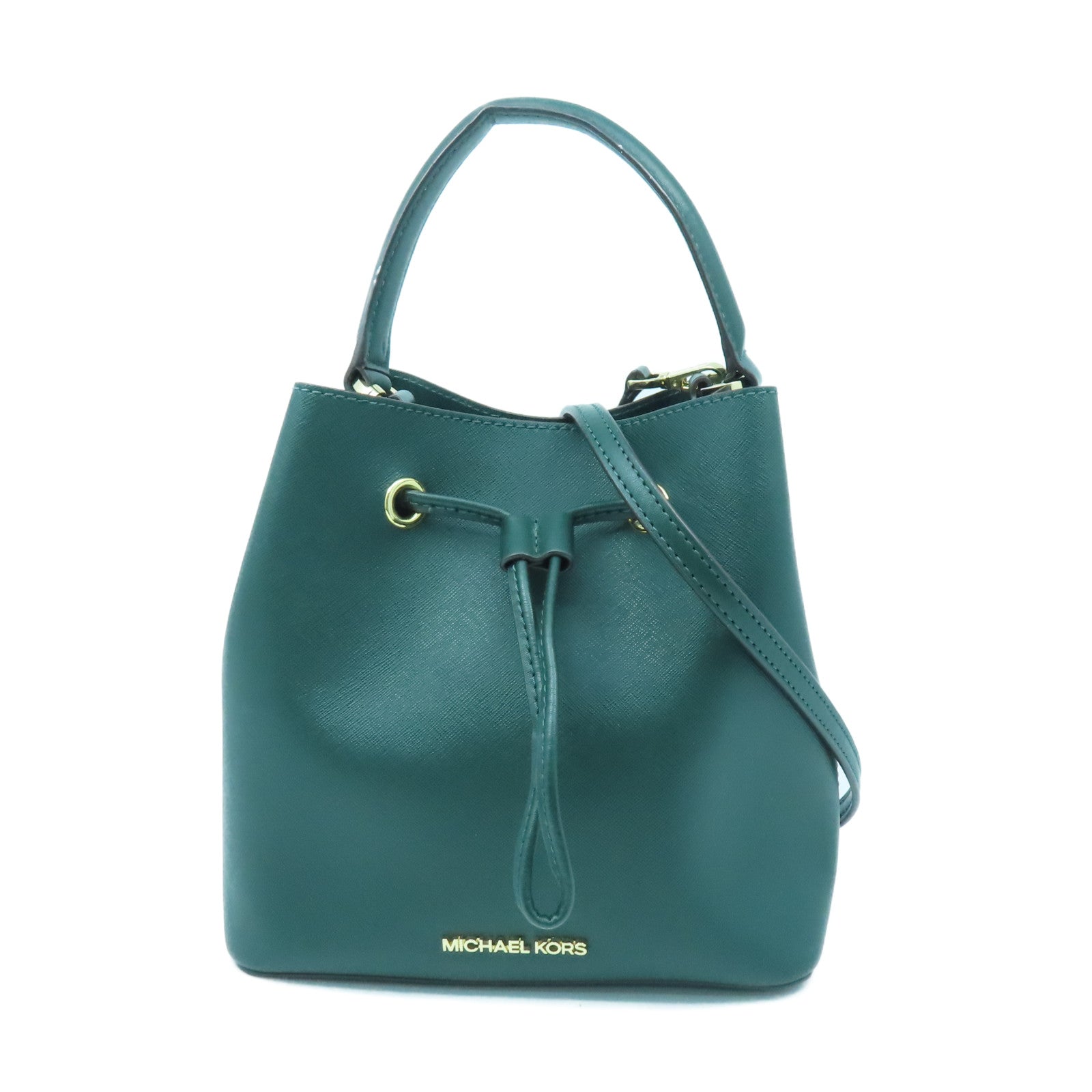 Michael Kors 牛皮皮革2 Way Shoulder金扣手挽肩背两用袋绿色
