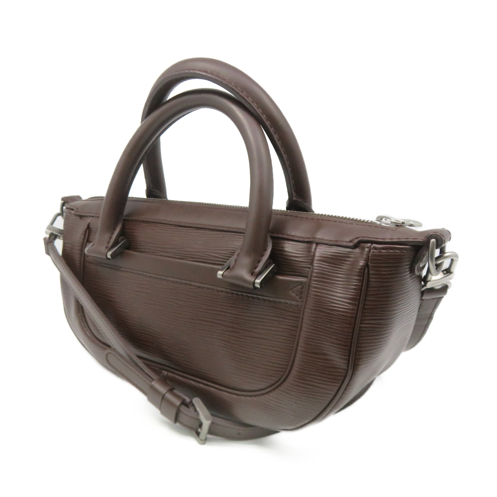 LOUIS VUITTON Epi Dhanura PM silver buckle shoulder shoulder bag brown