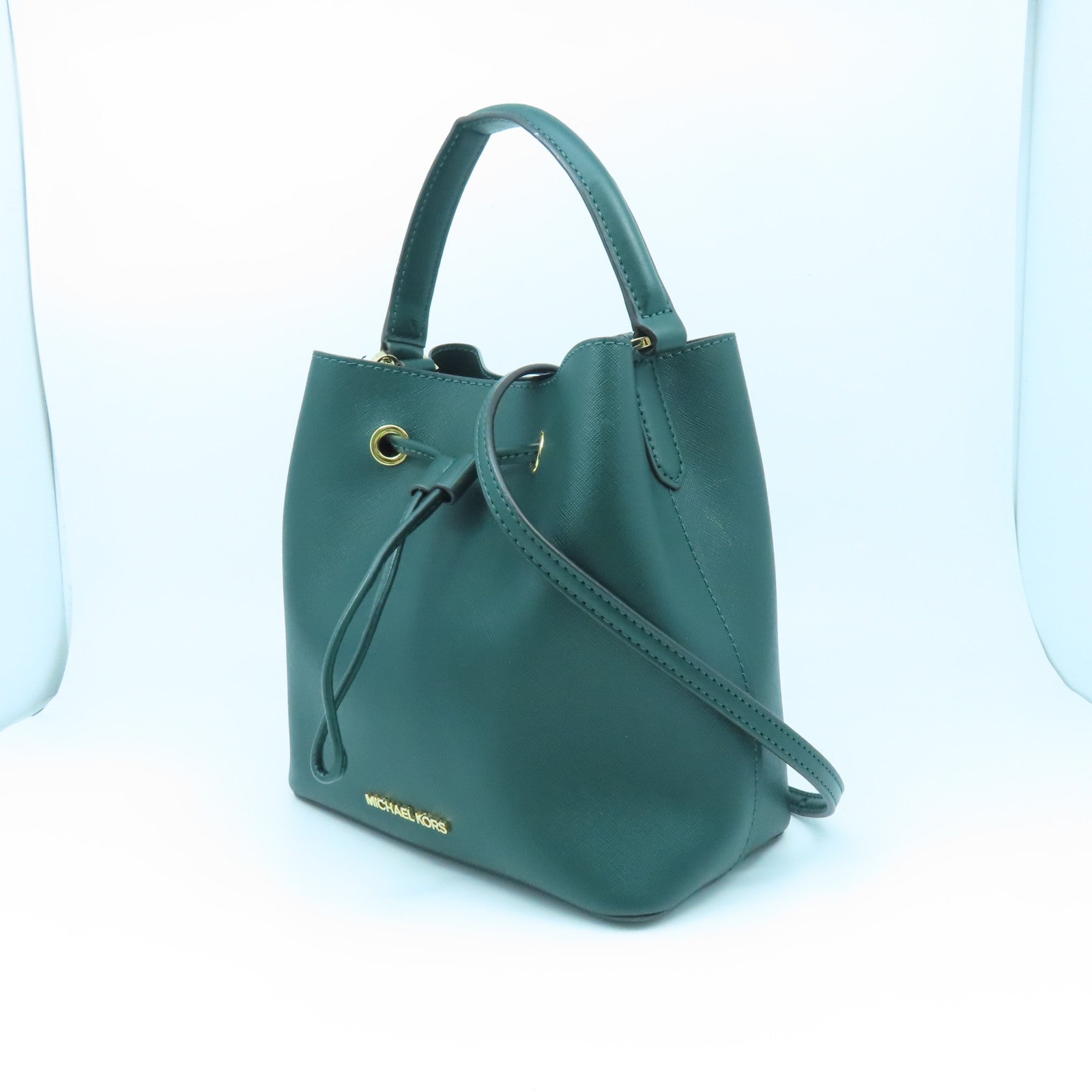 Michael Kors 牛皮皮革2 Way Shoulder金扣手挽肩背两用袋绿色