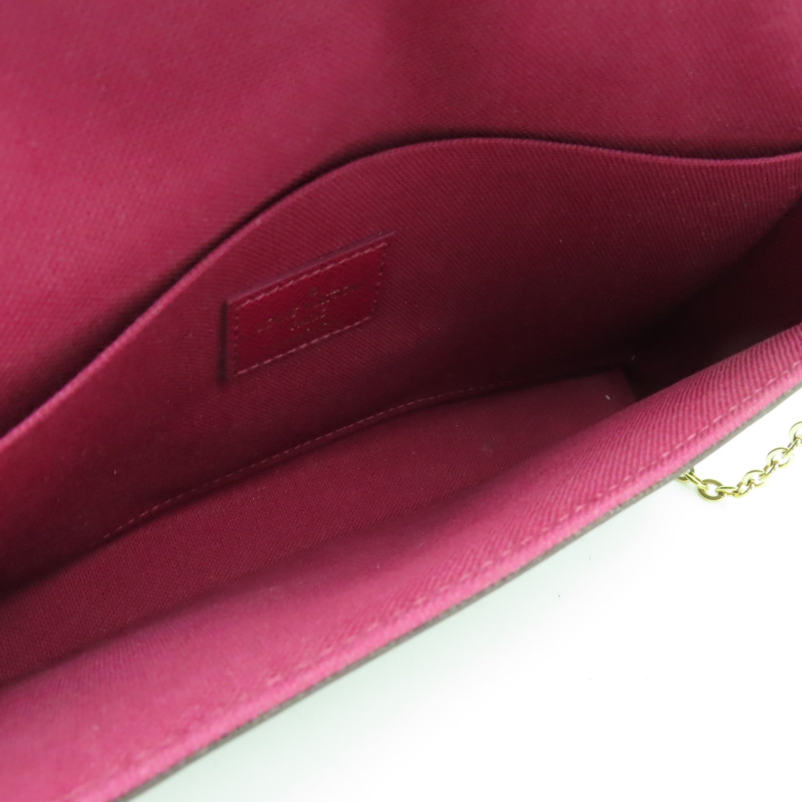 LOUIS VUITTON Monogram Pochette Felicie GM金扣鏈帶肩背袋啡色