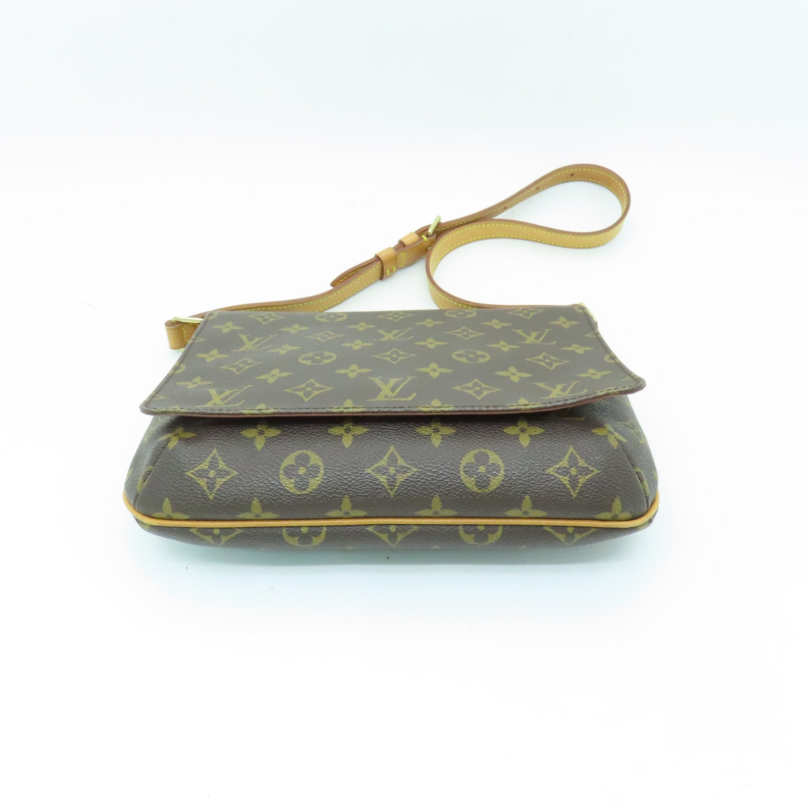 LOUIS VUITTON Monogram Musette Tango金扣肩背袋棕色