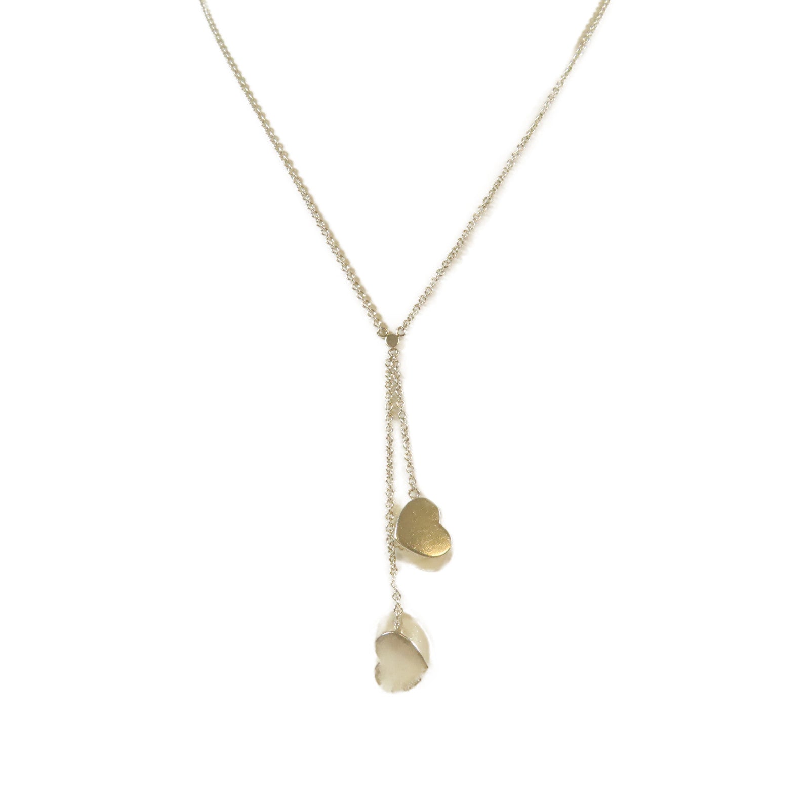 TIFFANY＆CO 925純銀Paloma Picasso Hearts Drop Pendant項鍊#38cm