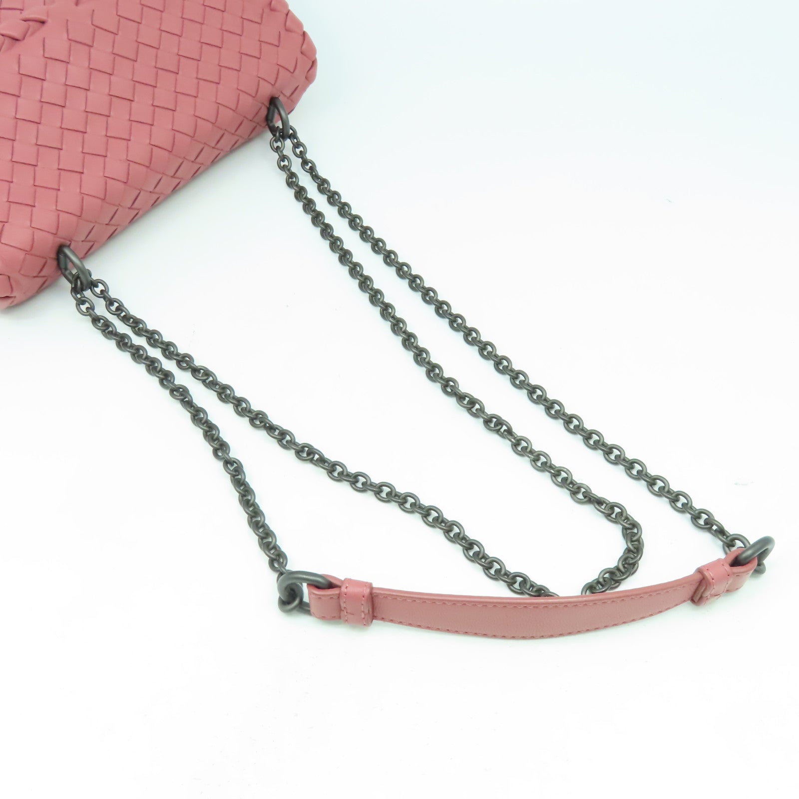 BOTTEGA VENETA 織紋皮革Shoulder Bag肩背袋粉紅色