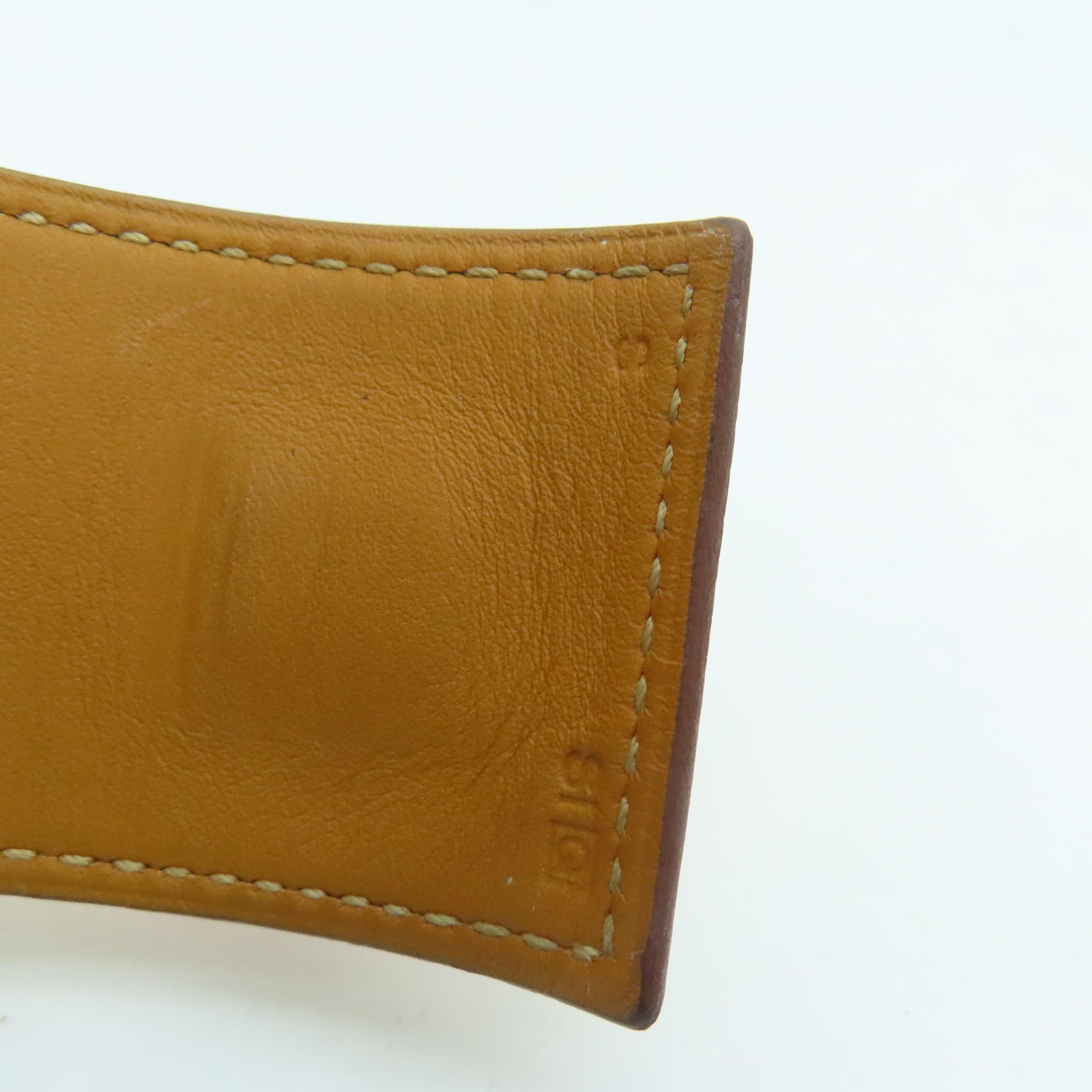 HERMES Veau Epsom皮革CDC Bracelet手镯金扣橙色