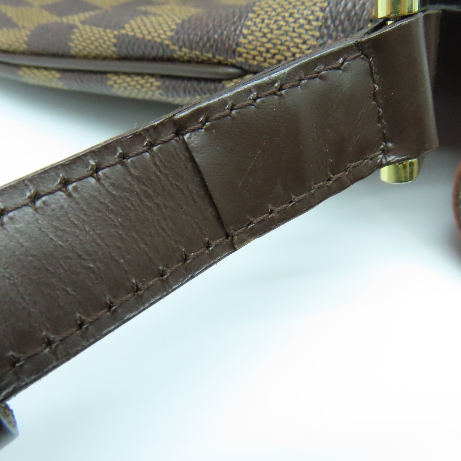 LOUIS VUITTON Damier Musette Salsa Gold Buckle Shoulder Bag Brown