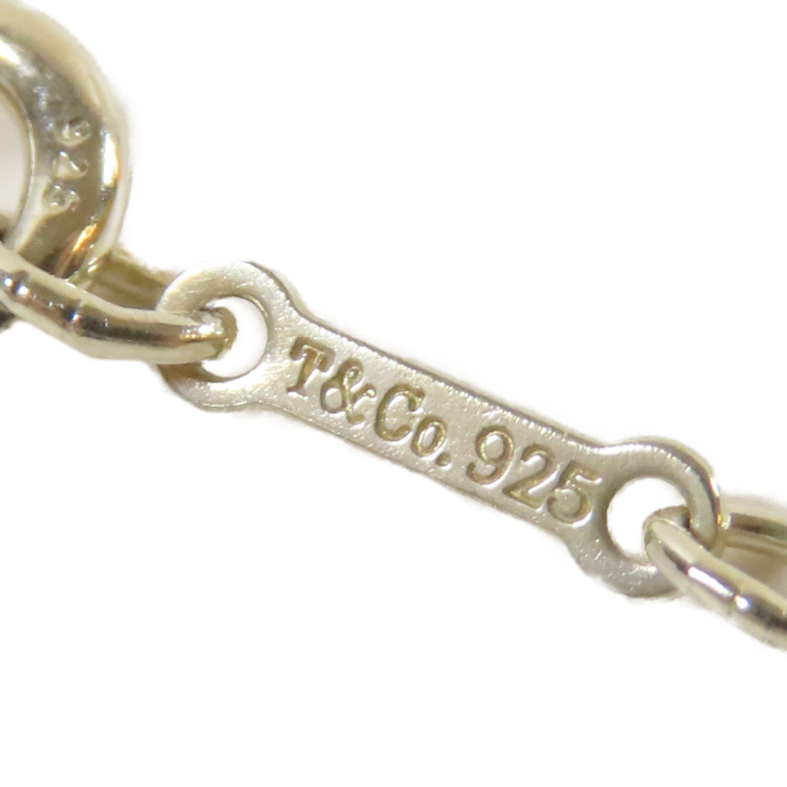 TIFFANY＆CO 925純銀Paloma Picasso Hearts Drop Pendant項鍊#38cm