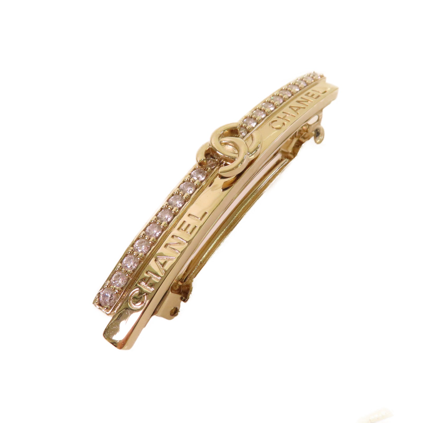 CHANEL 金屬CC Barrette髮夾金色