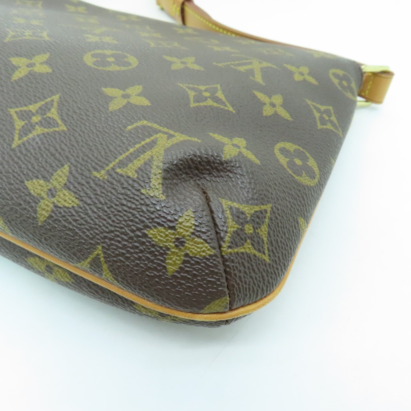 LOUIS VUITTON Monogram Musette Tango金扣肩背袋棕色