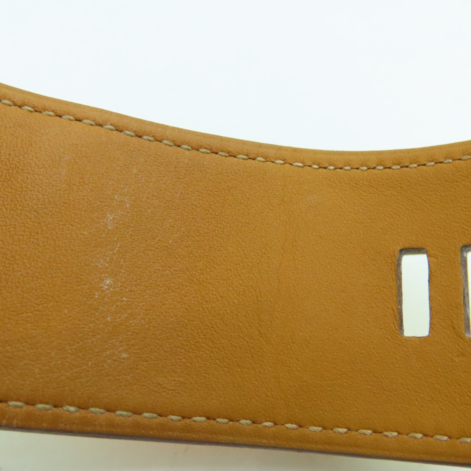 HERMES Veau Epsom皮革CDC Bracelet手镯金扣橙色