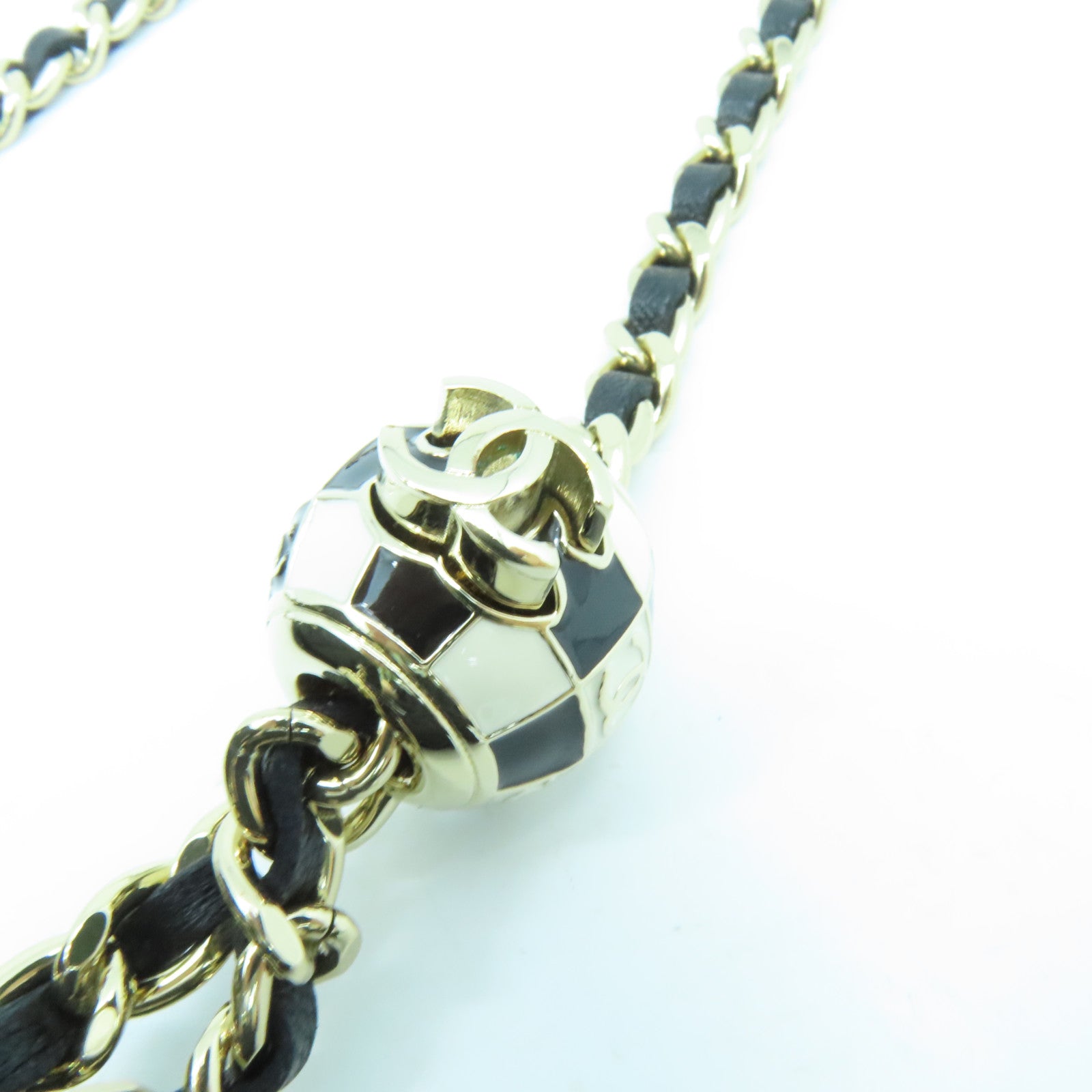 CHANEL 羊皮皮革Chain Shoulder金扣鏈帶肩背袋黑色