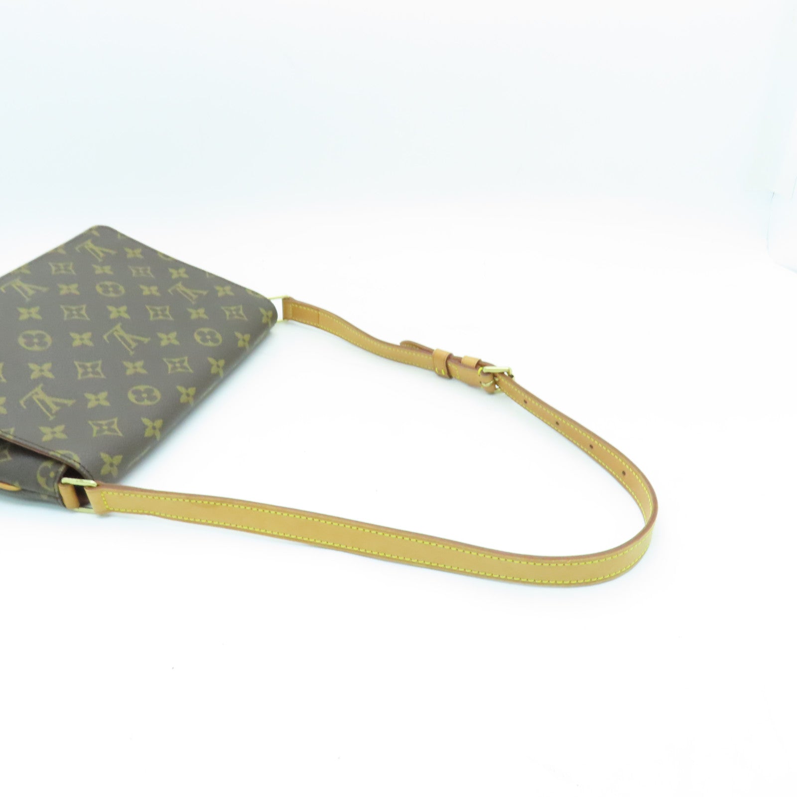 LOUIS VUITTON Monogram Musette Tango金扣肩背袋棕色