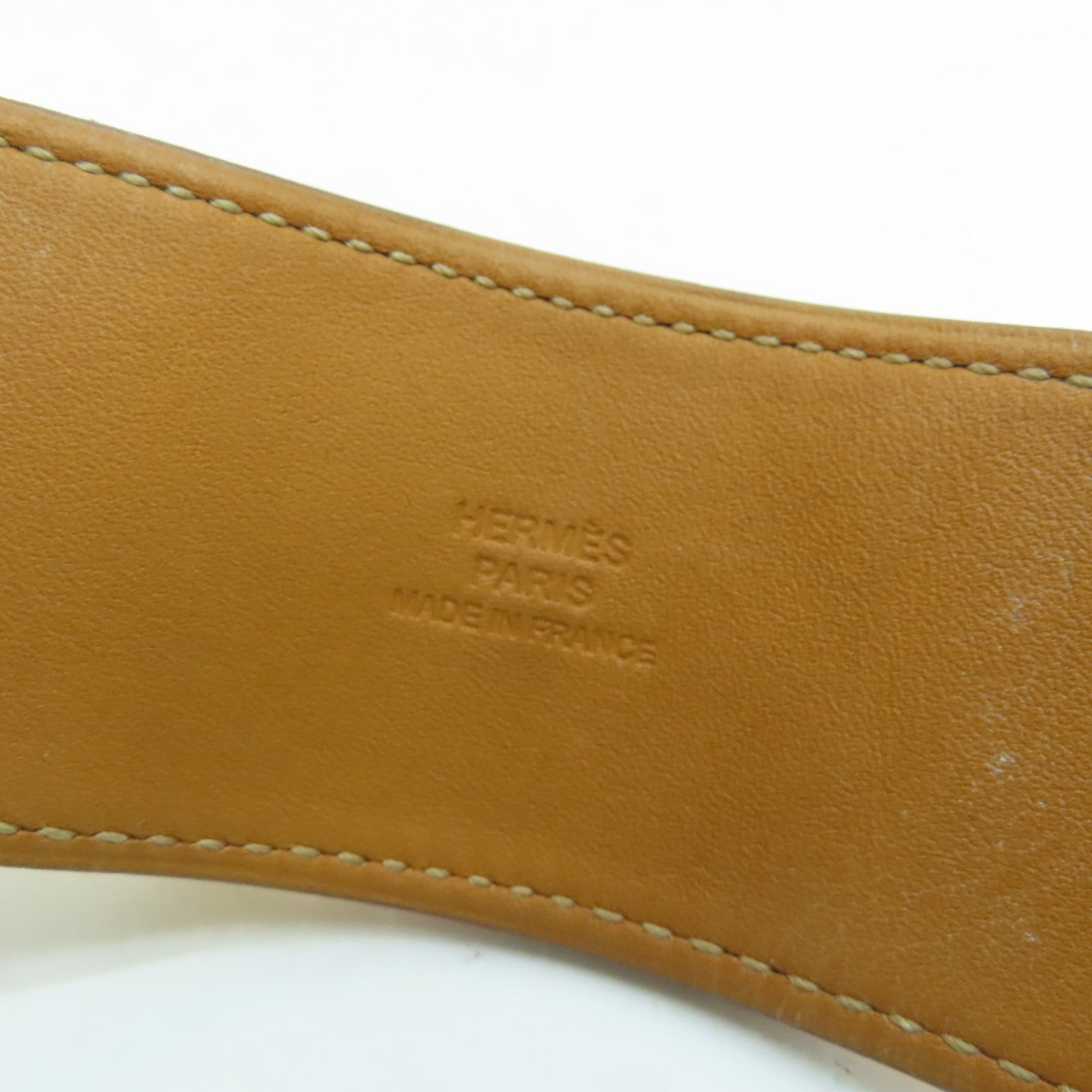 HERMES Veau Epsom皮革CDC Bracelet手镯金扣橙色