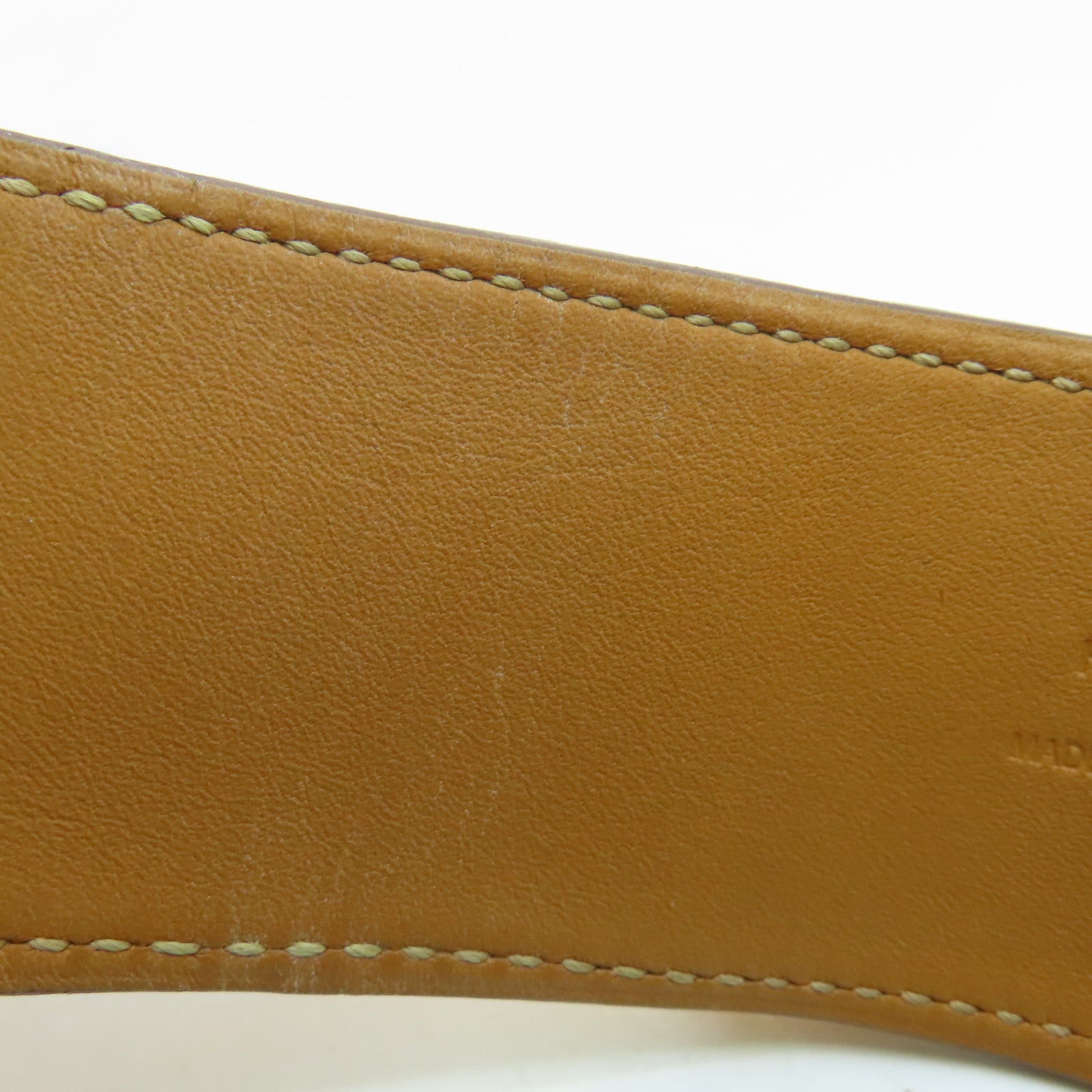 HERMES Veau Epsom皮革CDC Bracelet手镯金扣橙色