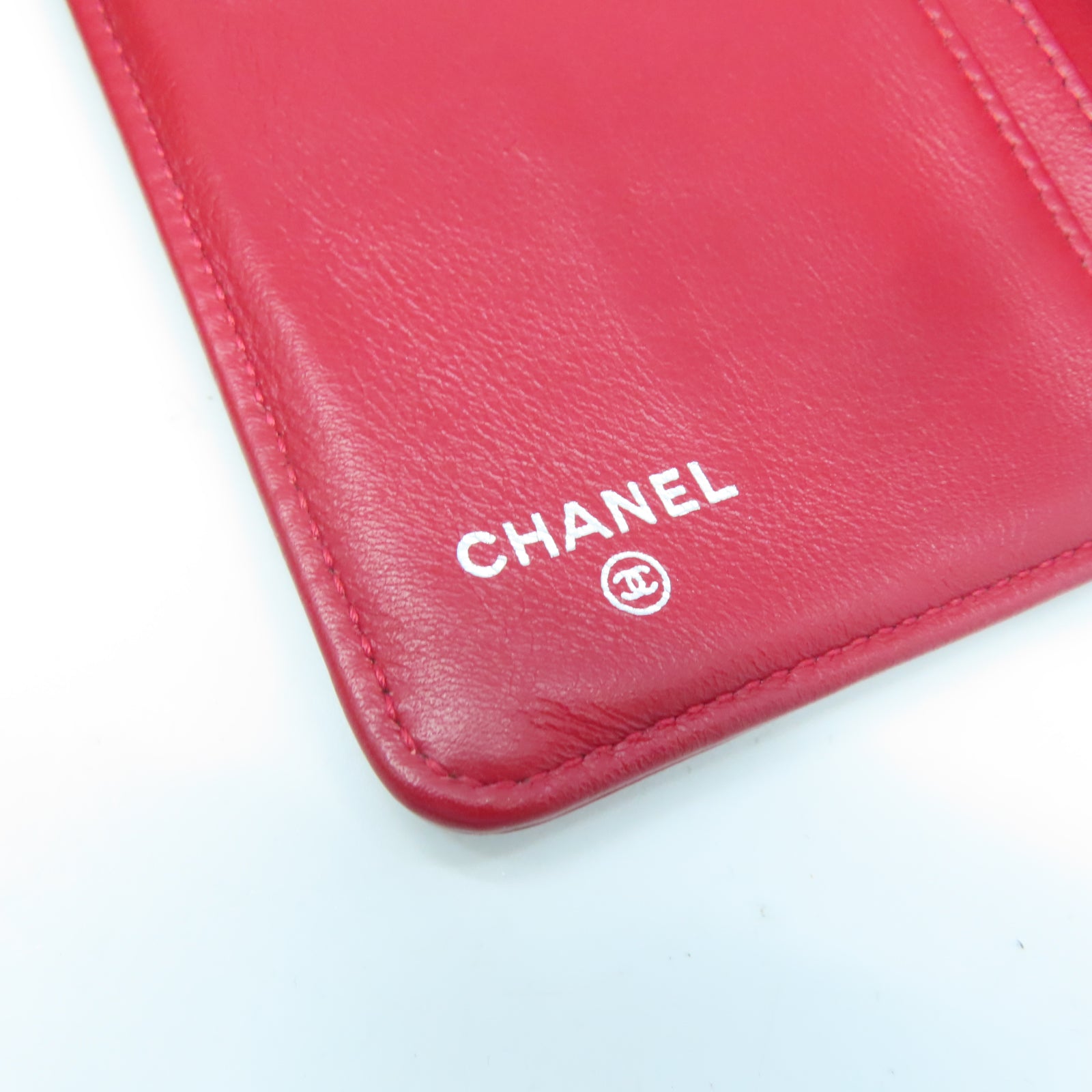 CHANEL 【激減優惠】菱格漆皮皮革Wallet銀扣錢包紅色