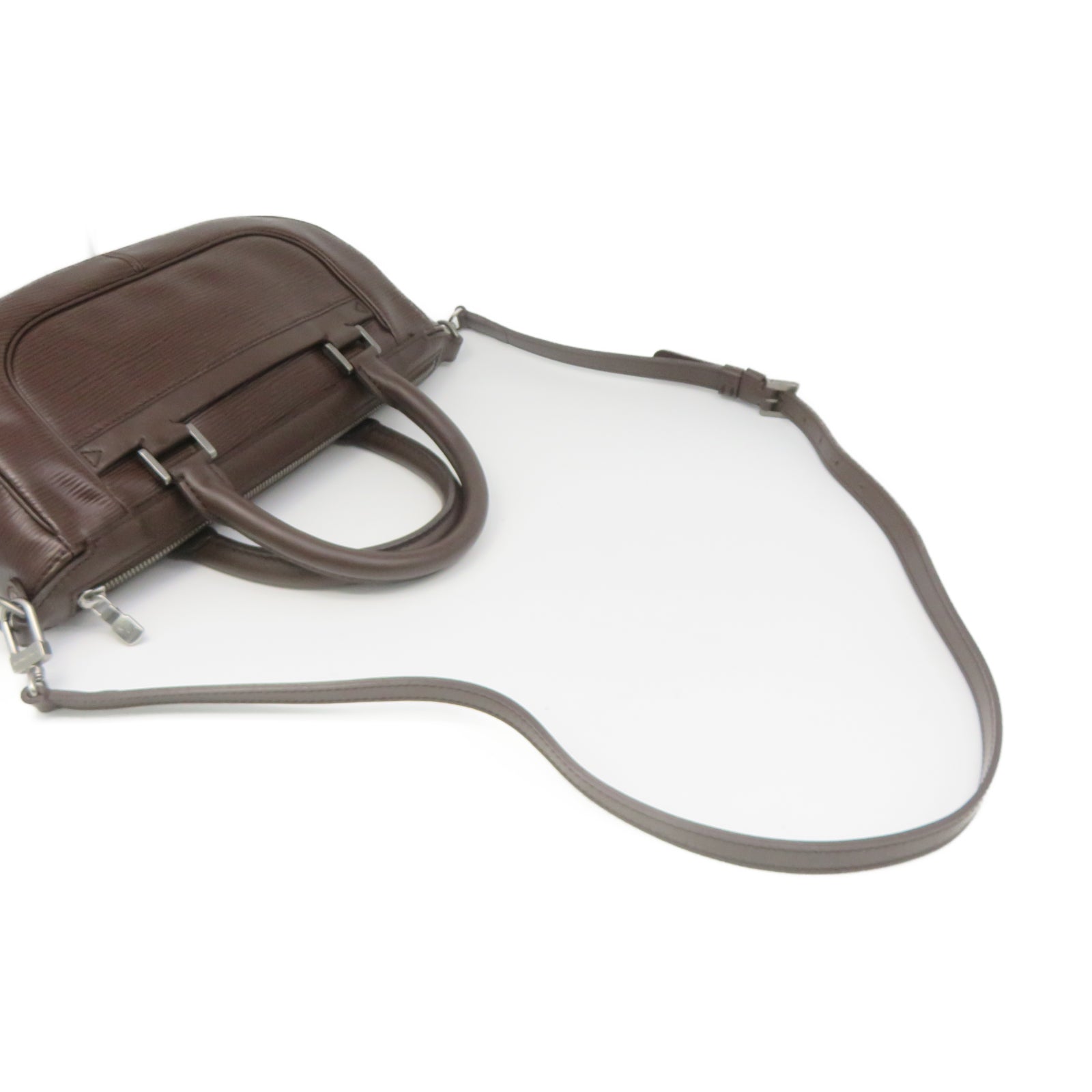 LOUIS VUITTON Epi Dhanura PM silver buckle shoulder shoulder bag brown