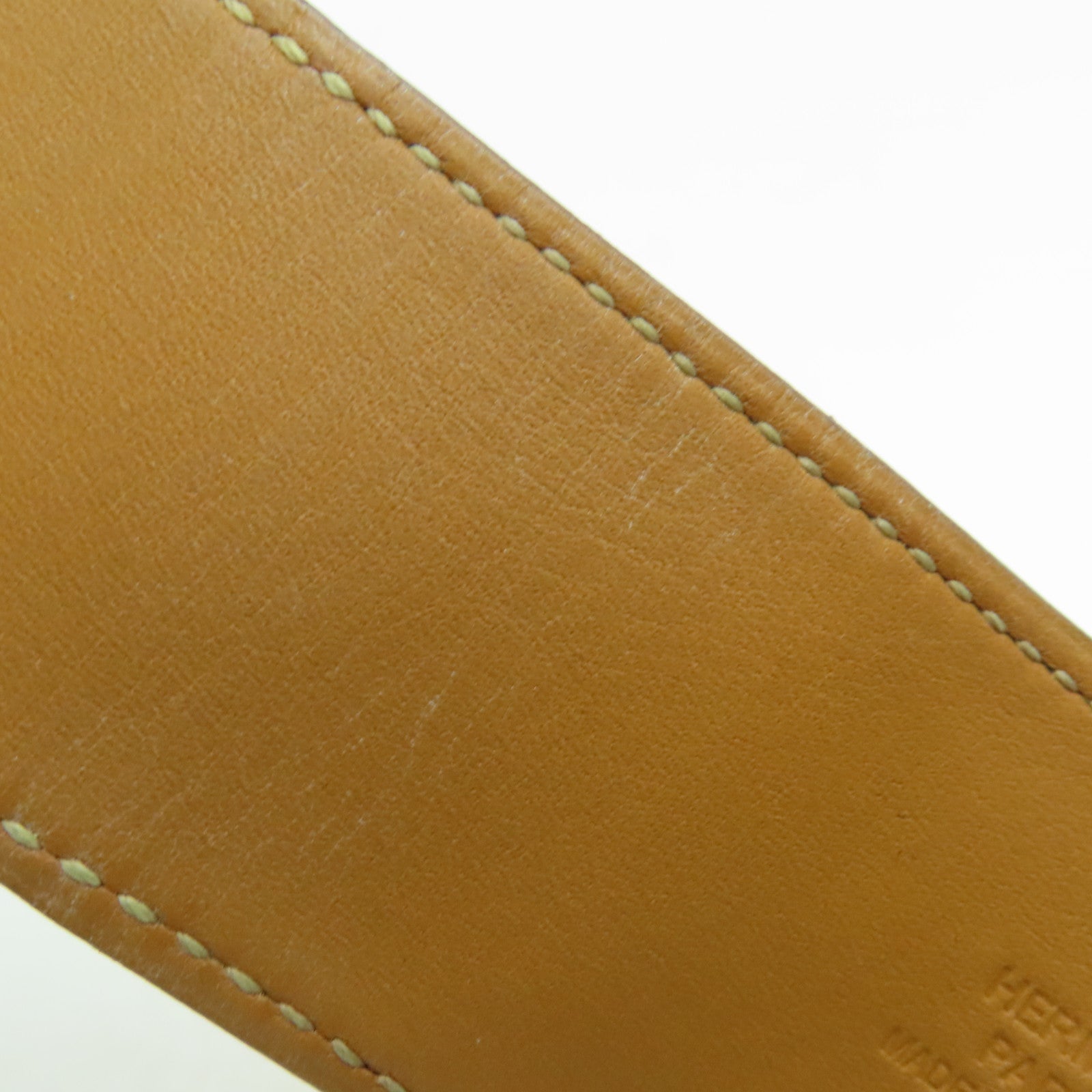 HERMES Veau Epsom皮革CDC Bracelet手镯金扣橙色
