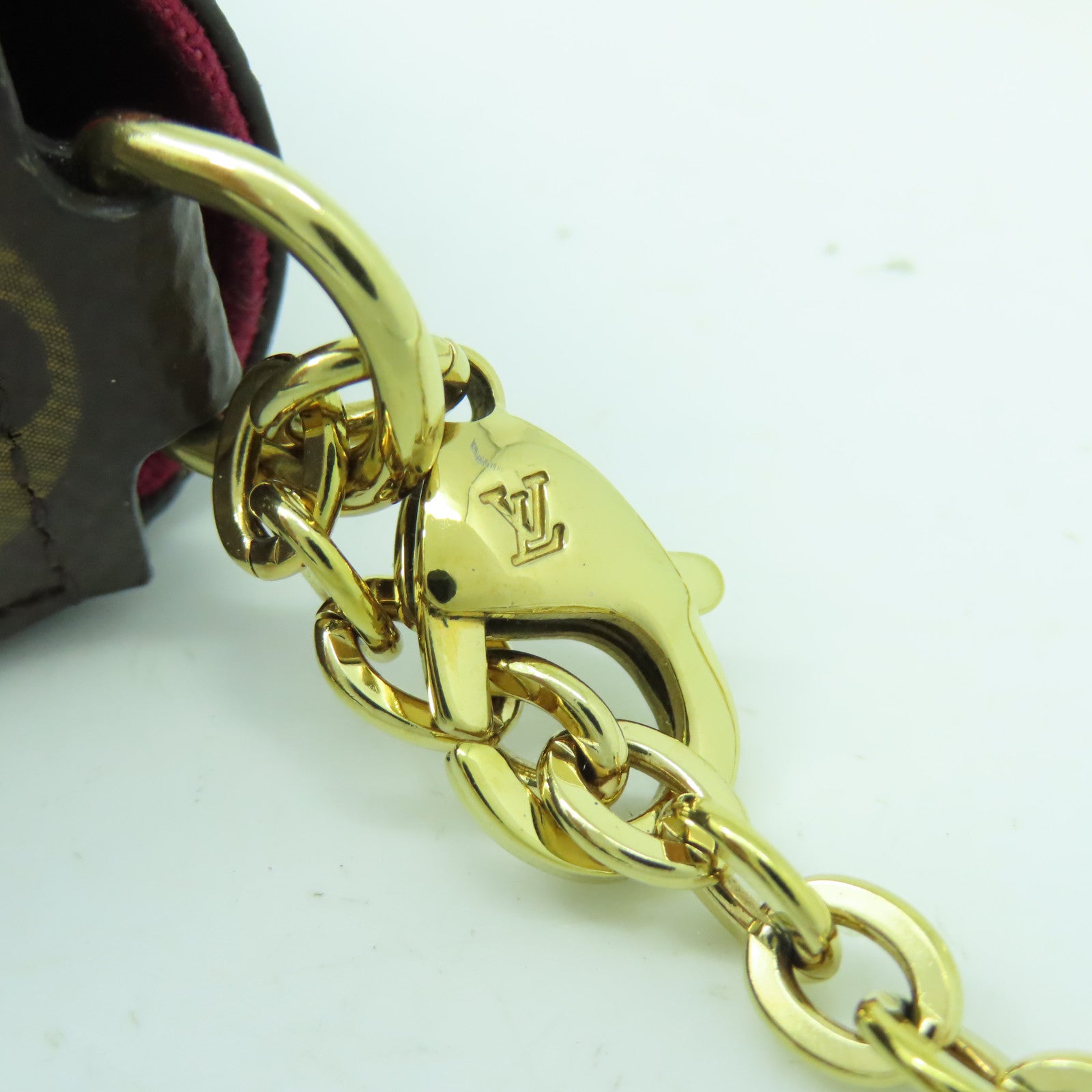 LOUIS VUITTON Monogram Pochette Felicie GM金扣鏈帶肩背袋啡色