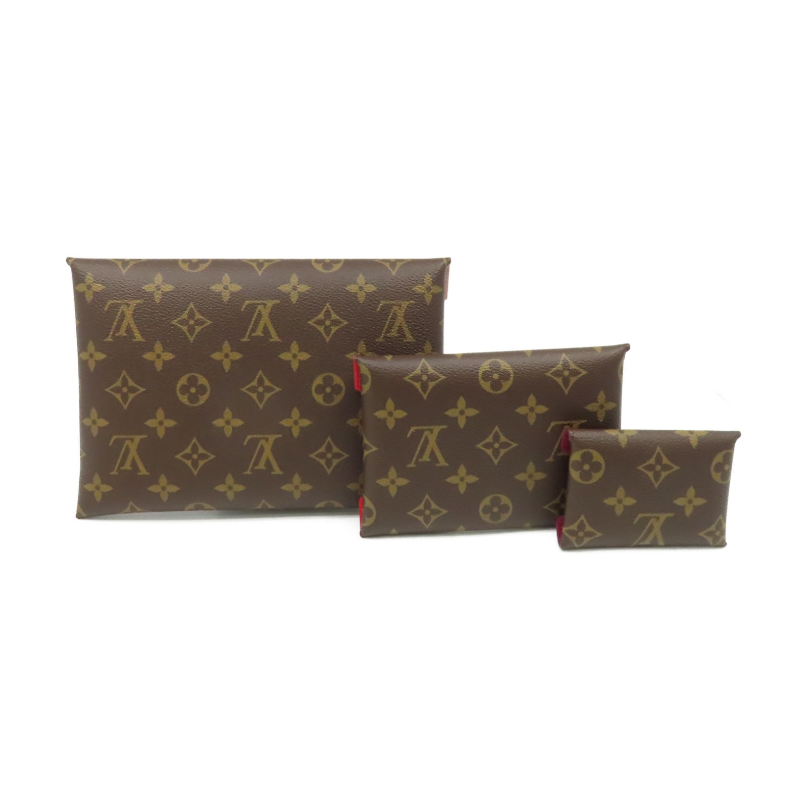 LOUIS VUITTON Monogram Kirigami Pochette金扣手拿包啡色/粉紅色