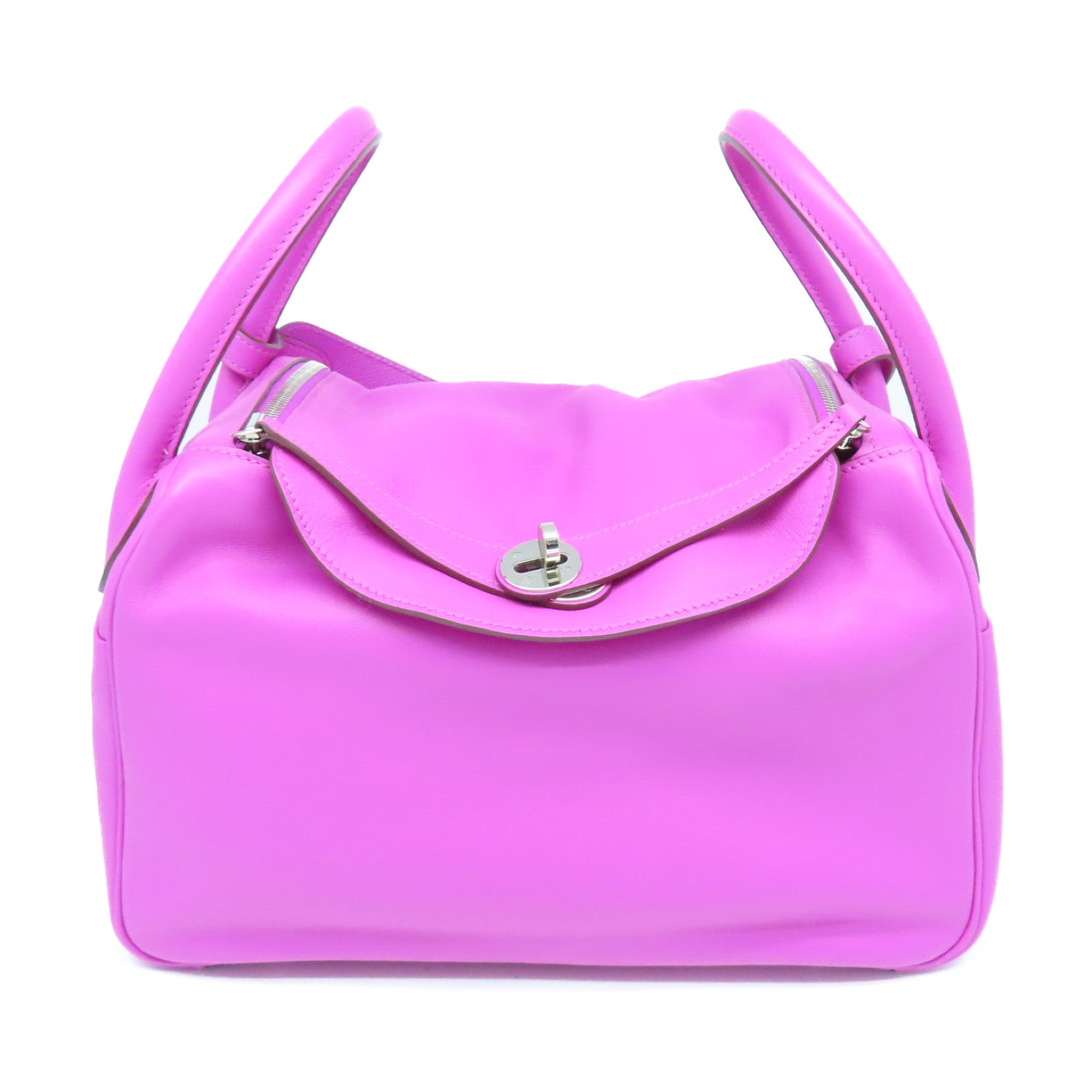 HERMES 【激減優惠】Swift皮革Lindy 30銀扣手挽肩背兩用袋Magnolia玉蘭紫色