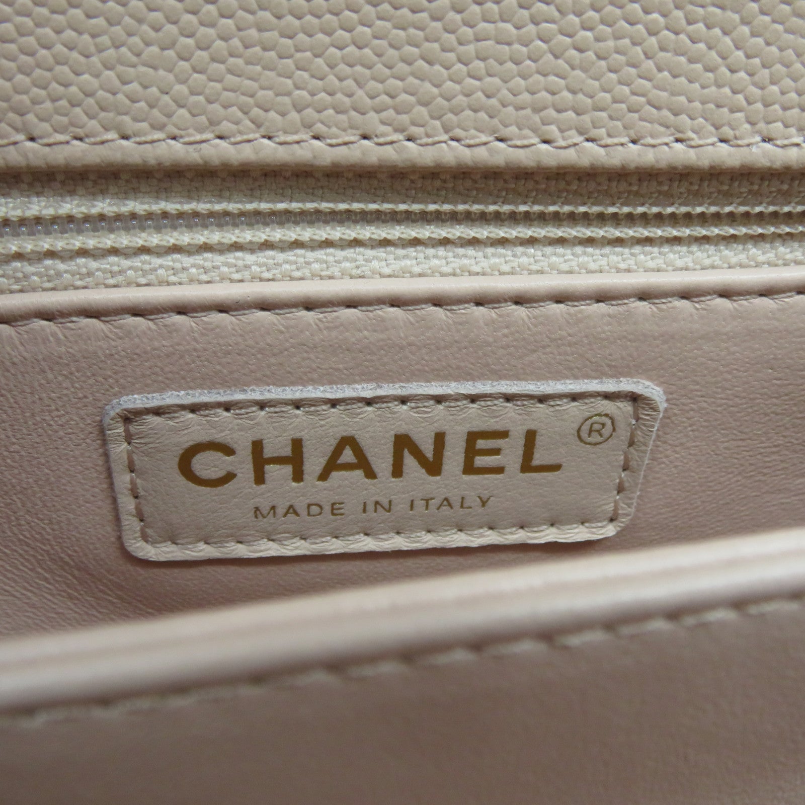 CHANEL 菱格Caviar皮革Coco Handle金扣鏈帶肩背袋粉紅色