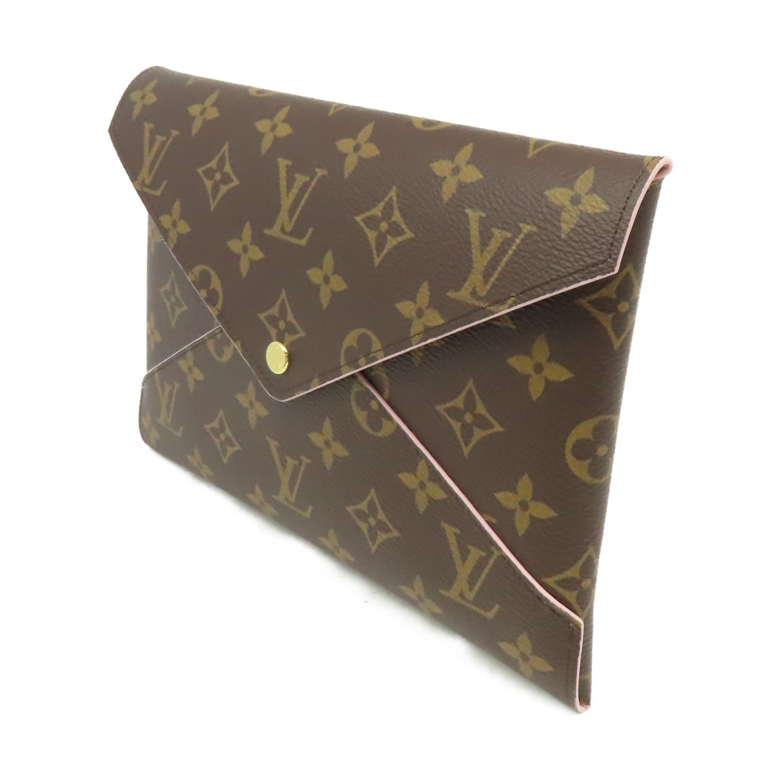 LOUIS VUITTON Monogram Kirigami Pochette金扣手拿包啡色/粉紅色