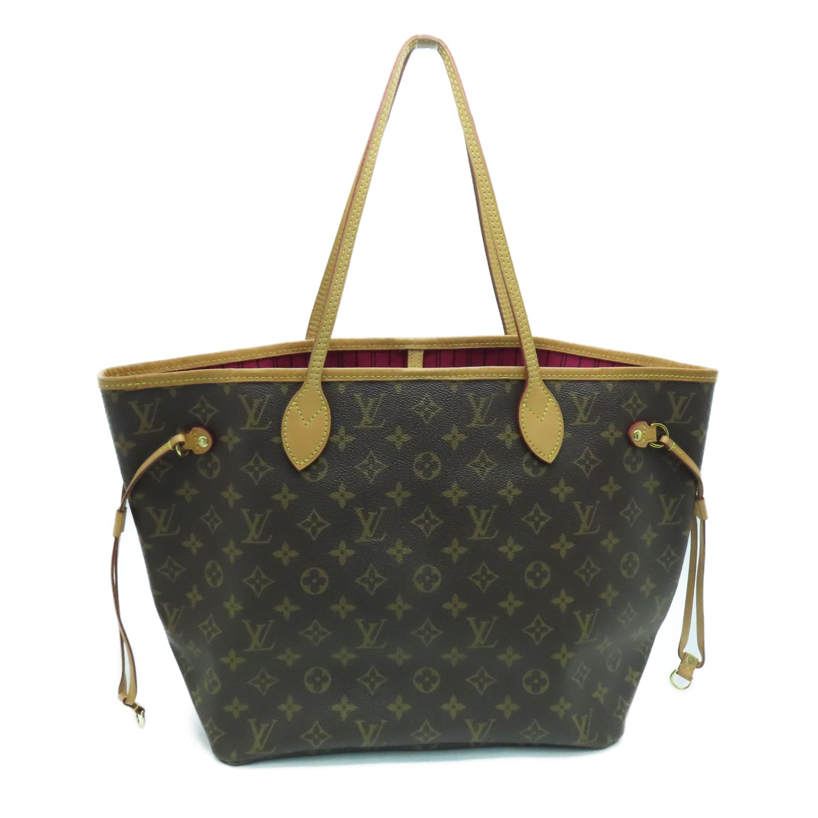 LOUIS VUITTON Monogram Neverfull MM手挽袋金扣啡色