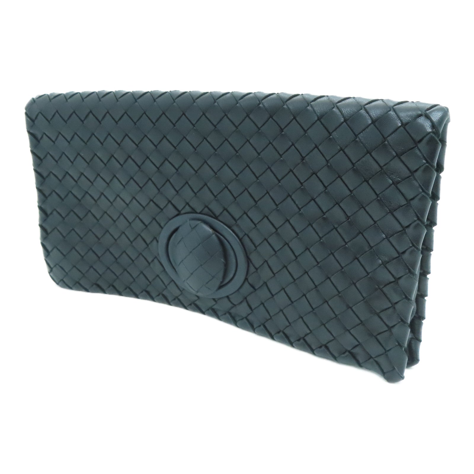 BOTTEGA VENETA Textured Leather Clutch Bag Black