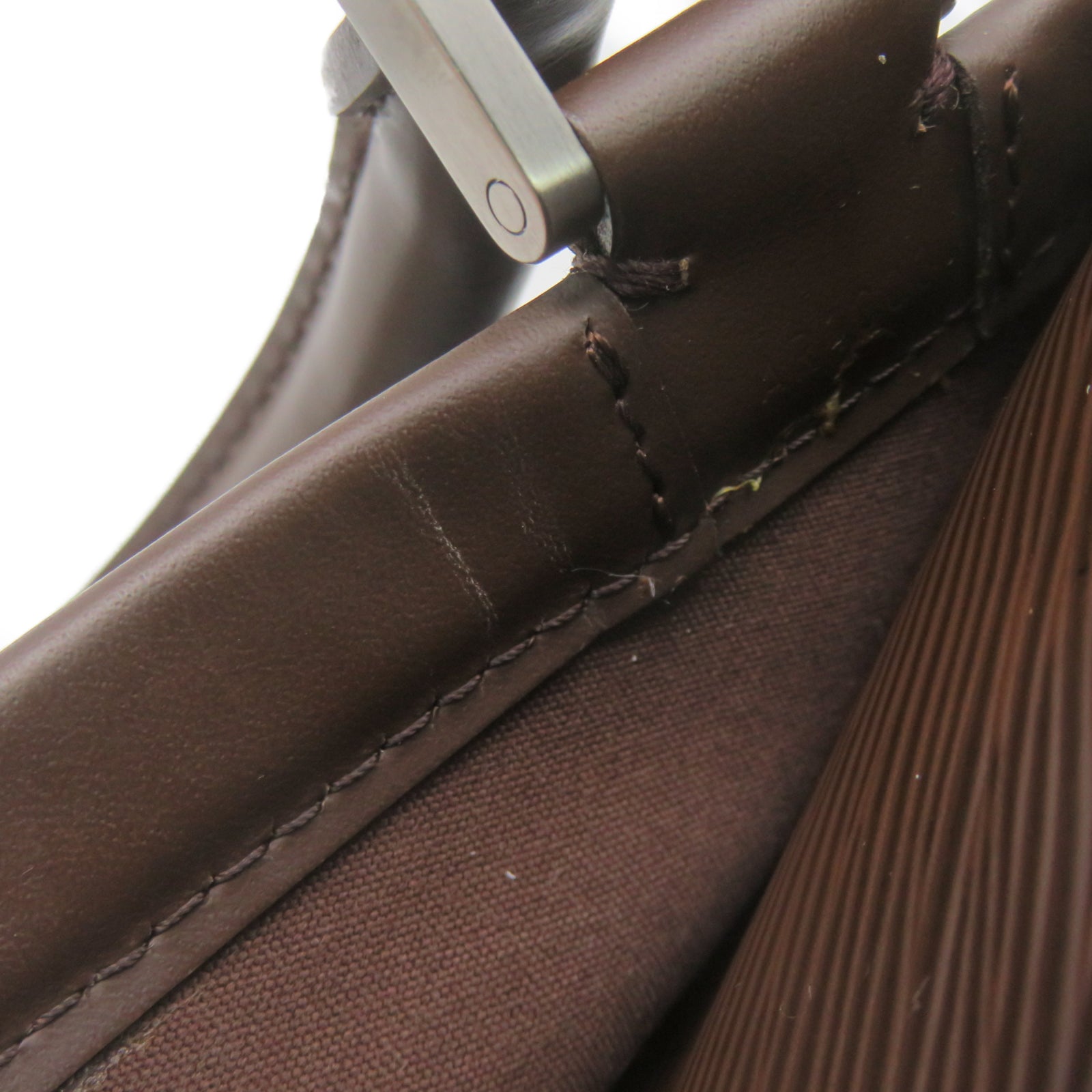 LOUIS VUITTON Epi Dhanura PM silver buckle shoulder shoulder bag brown