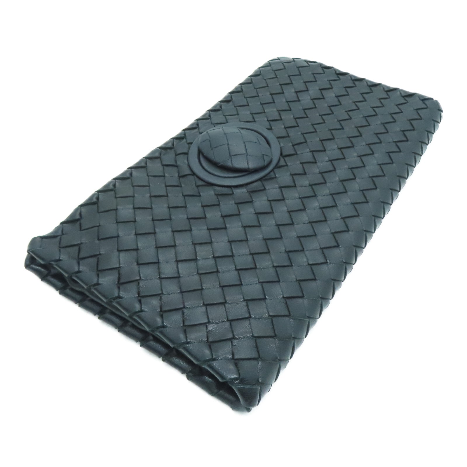 BOTTEGA VENETA Textured Leather Clutch Bag Black