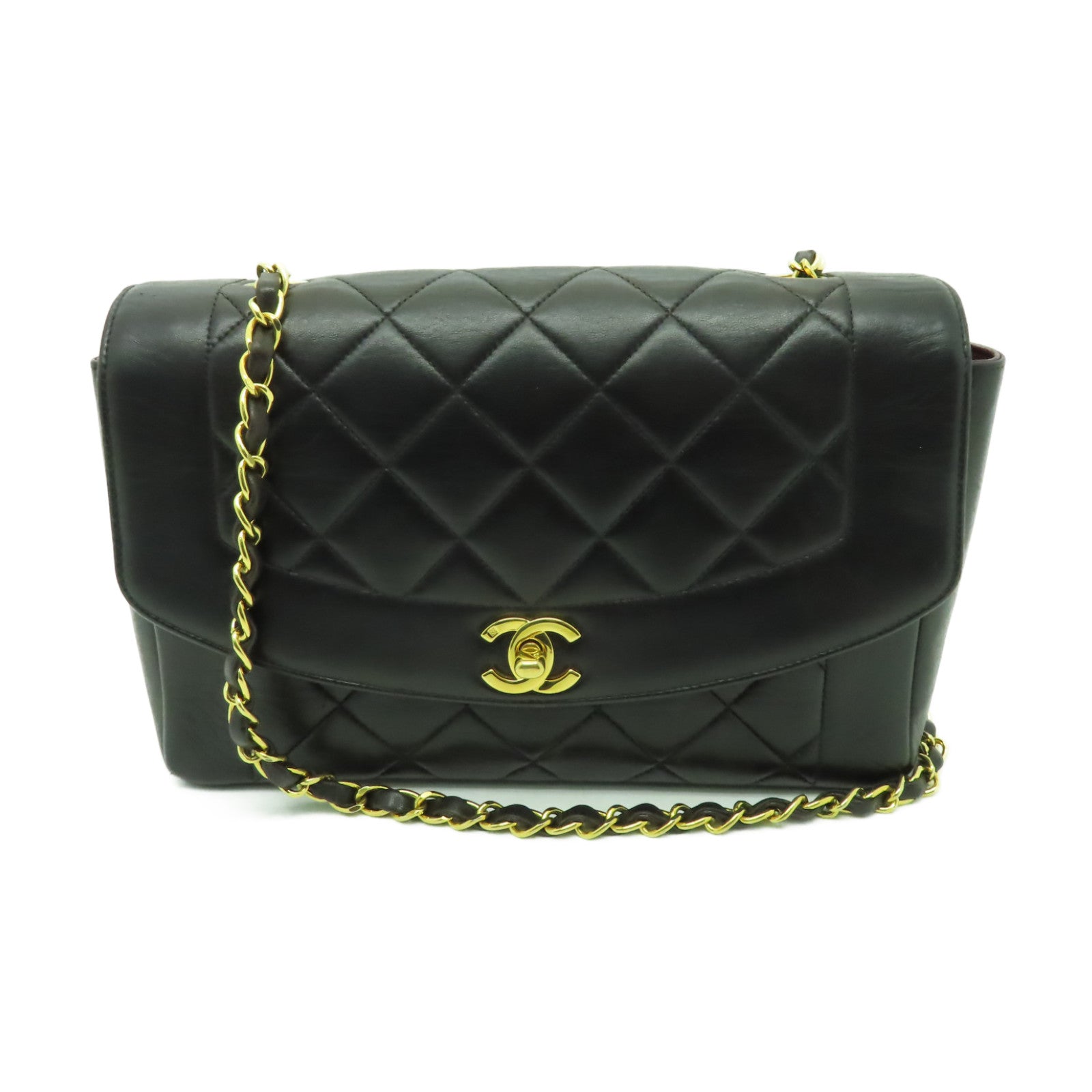 CHANEL 【激減優惠】菱格羊皮皮革Chain Shoulder Bag金扣鏈帶肩背袋黒色
