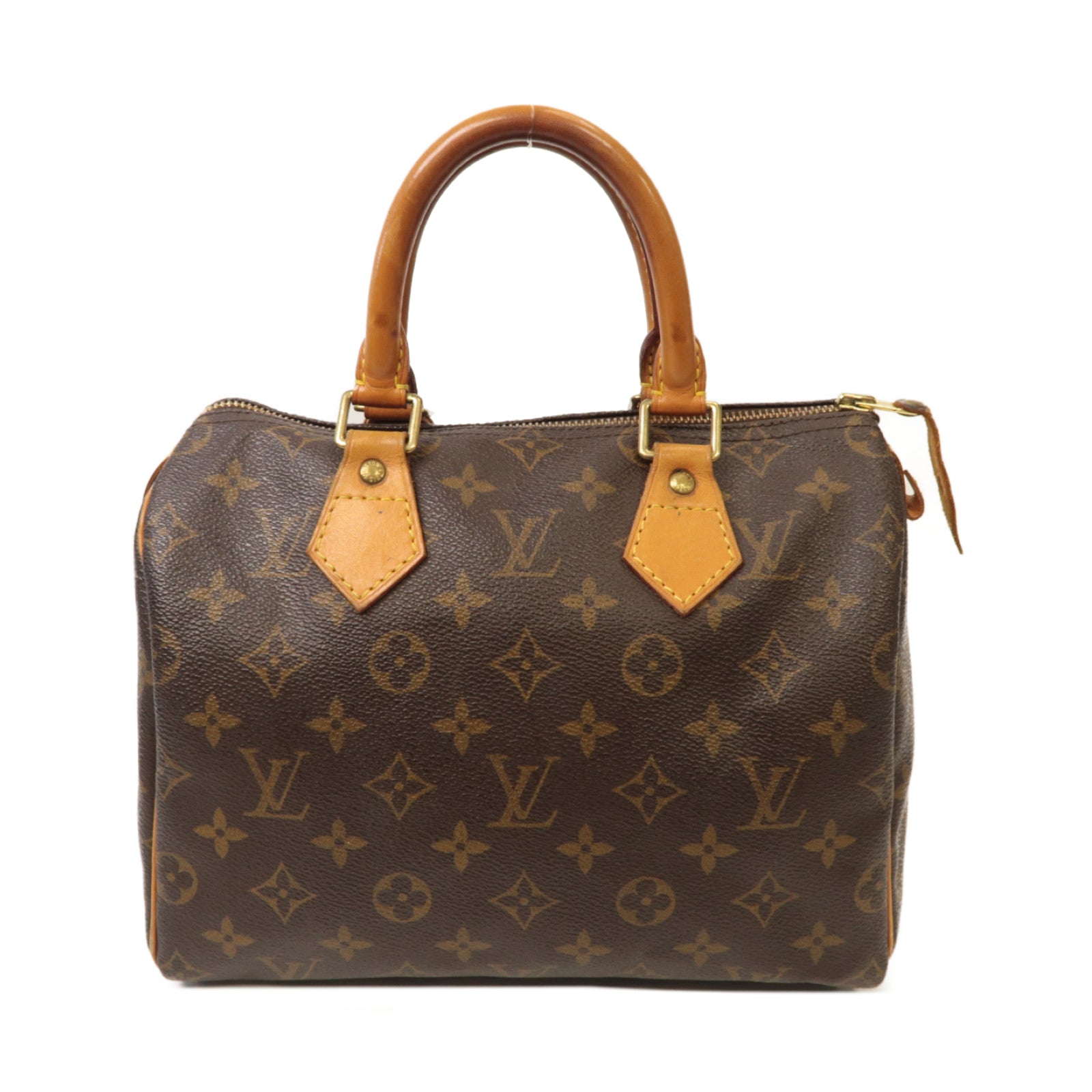 LOUIS VUITTON Monogram Speedy 25金扣手挽袋棕色