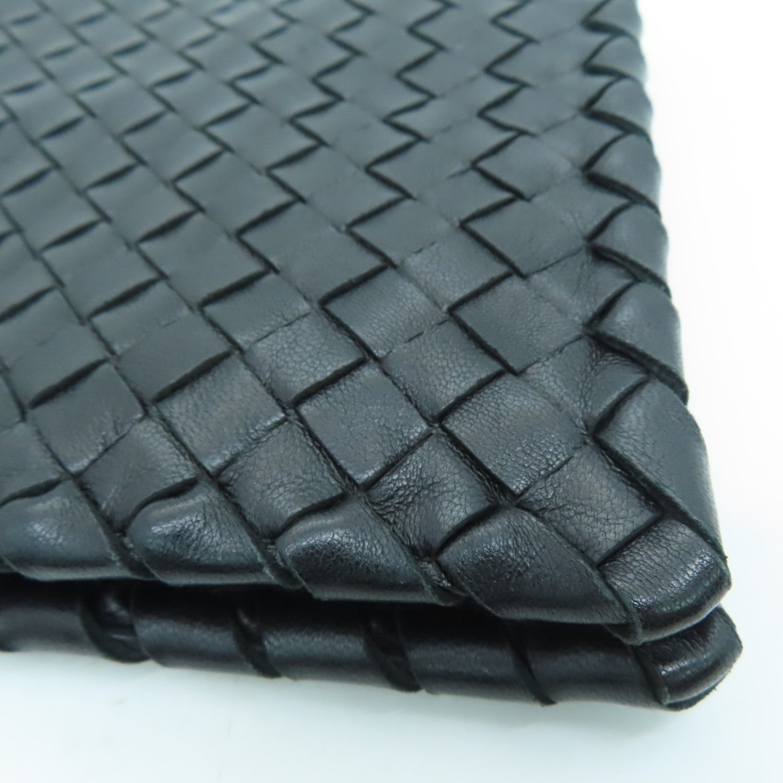 BOTTEGA VENETA Textured Leather Clutch Bag Black