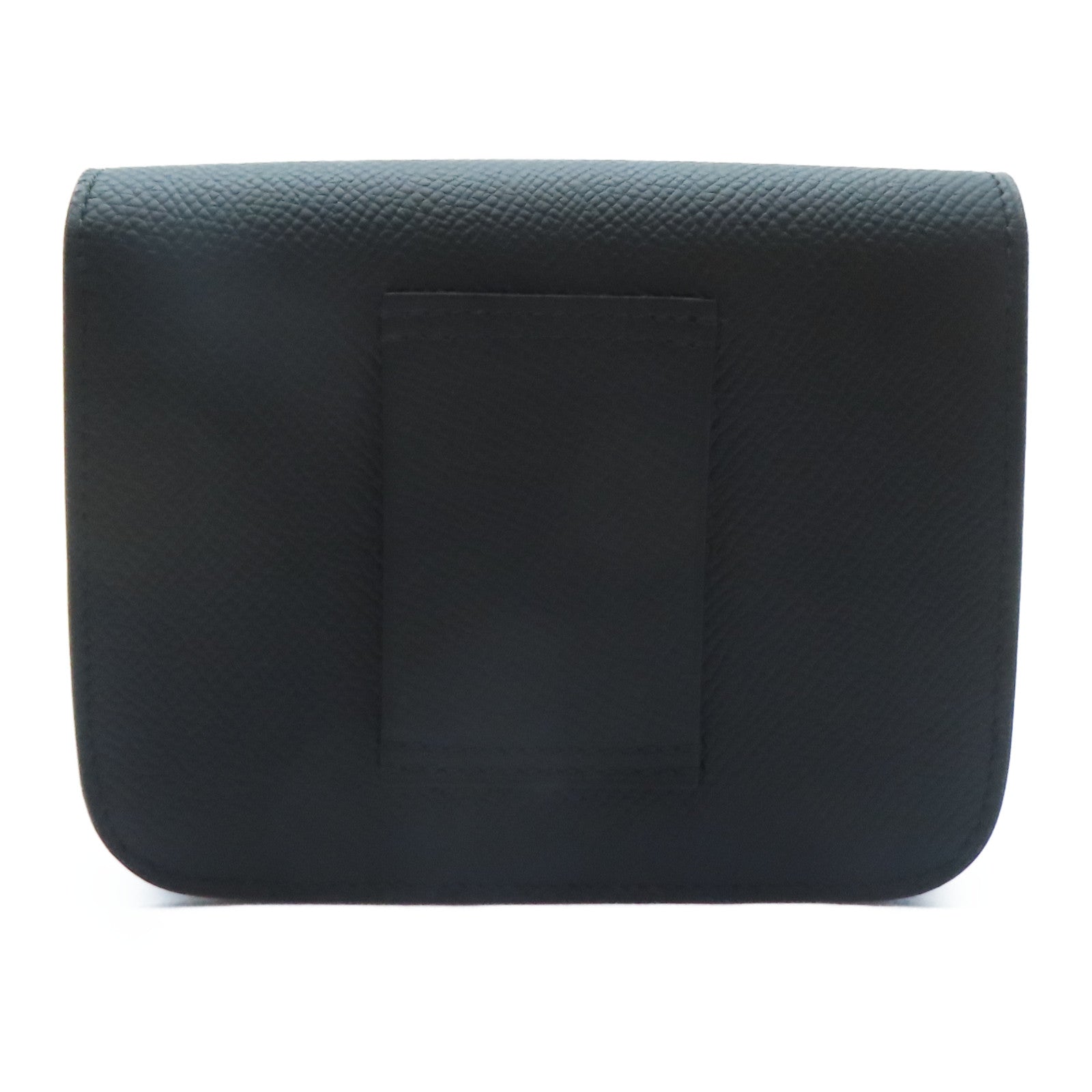 HERMES Epsom皮革Constance Slim金扣卡片套Noir黑色