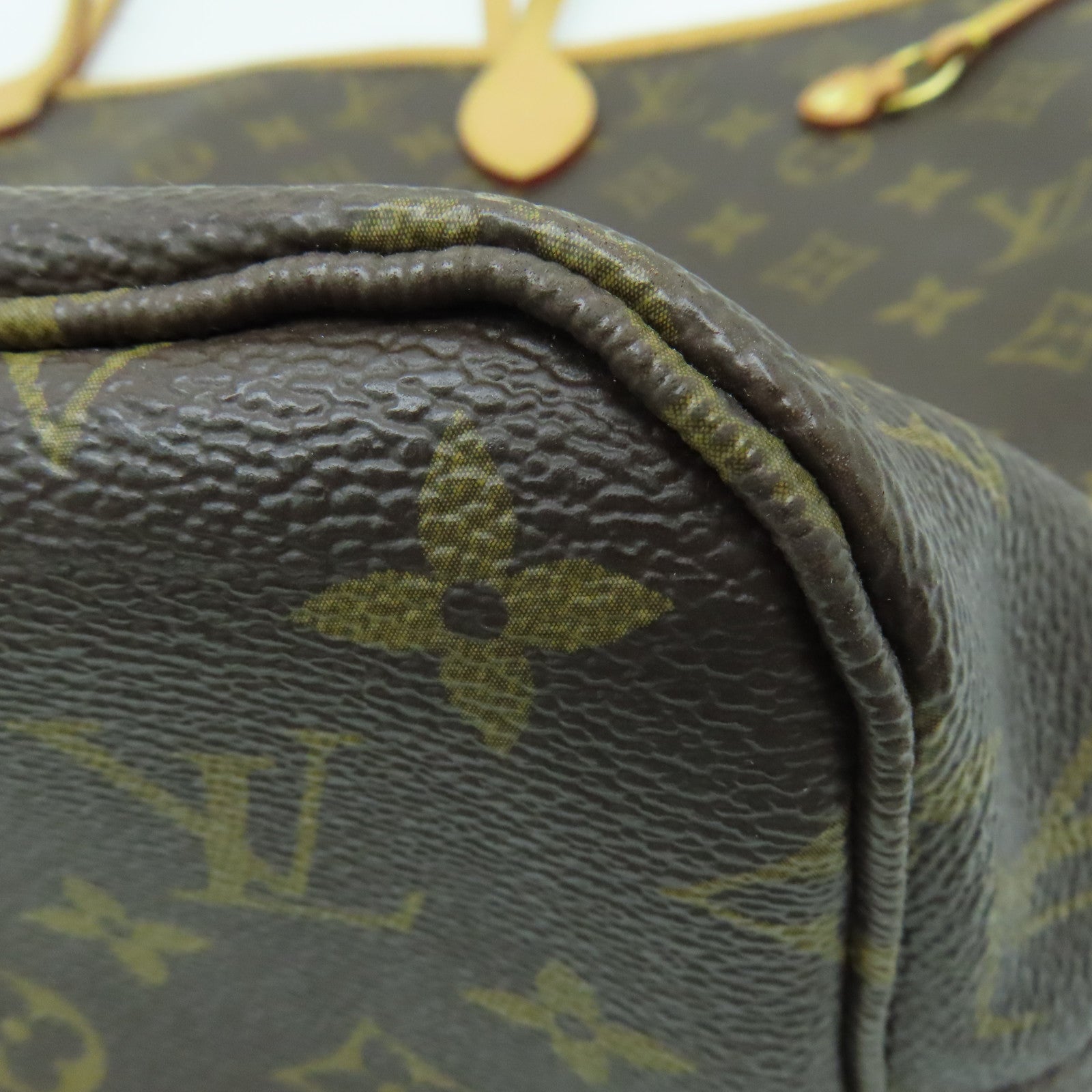 LOUIS VUITTON Monogram Neverfull MM手挽袋金扣啡色