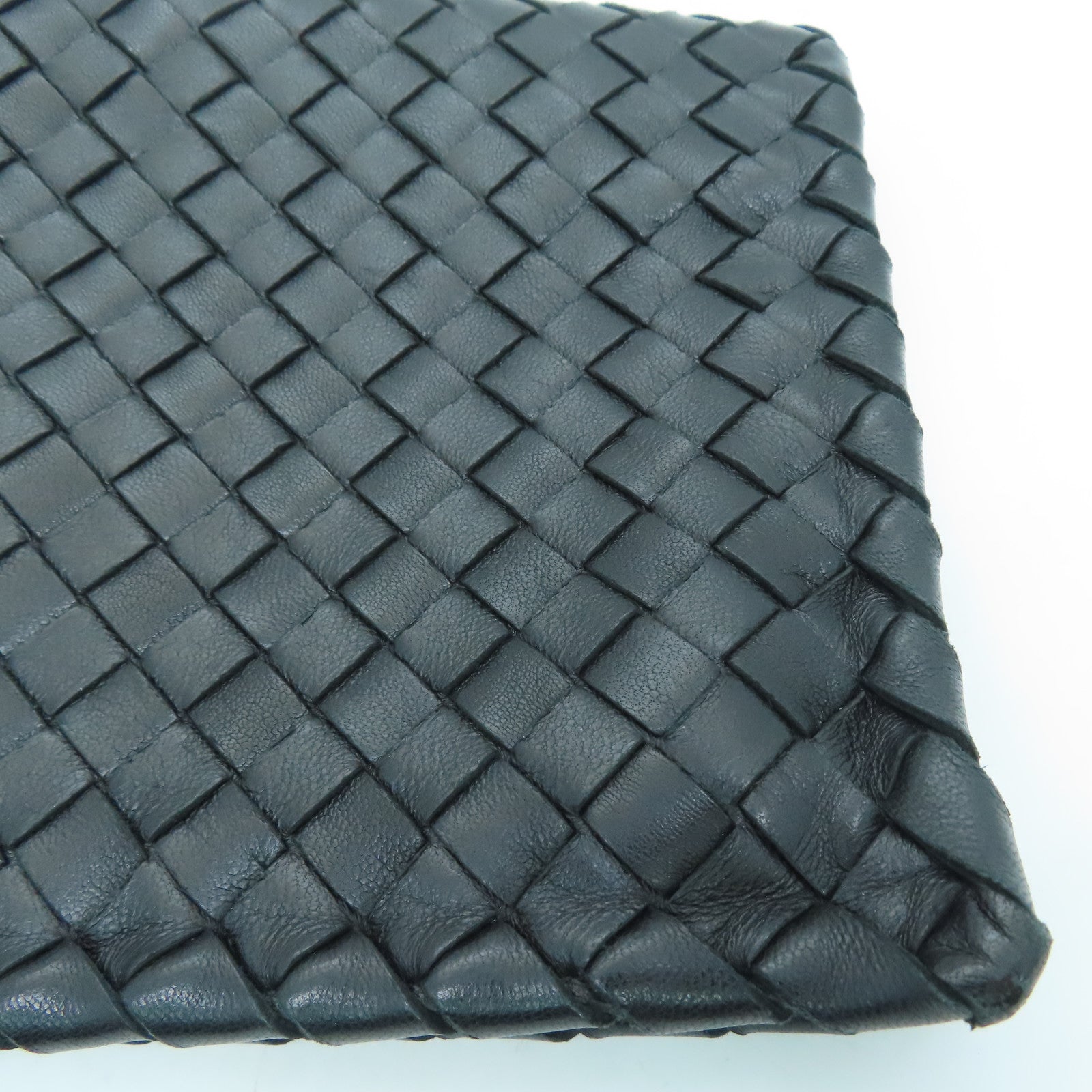 BOTTEGA VENETA Textured Leather Clutch Bag Black