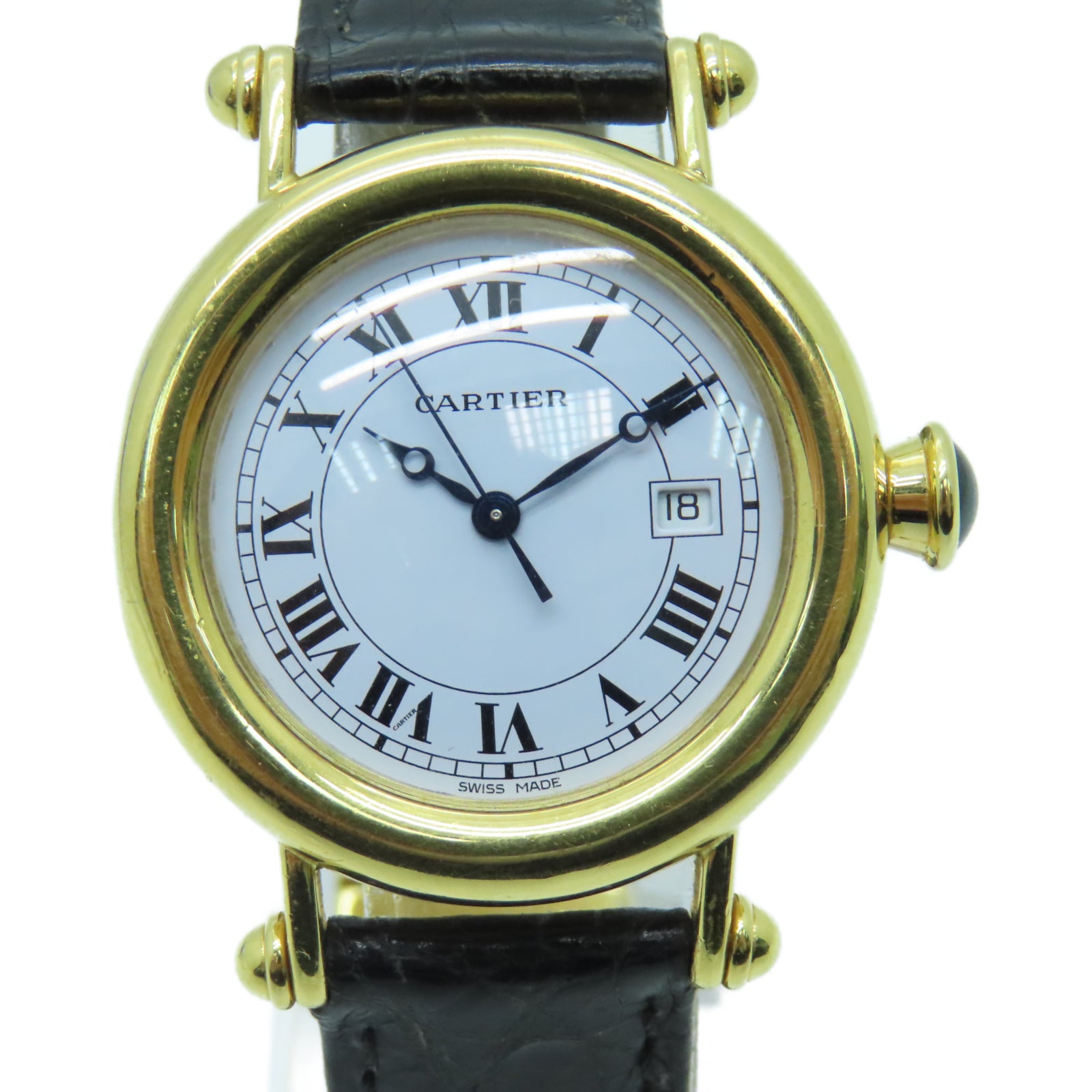 CARTIER Diabolo 18K黃金手錶石英機芯白色