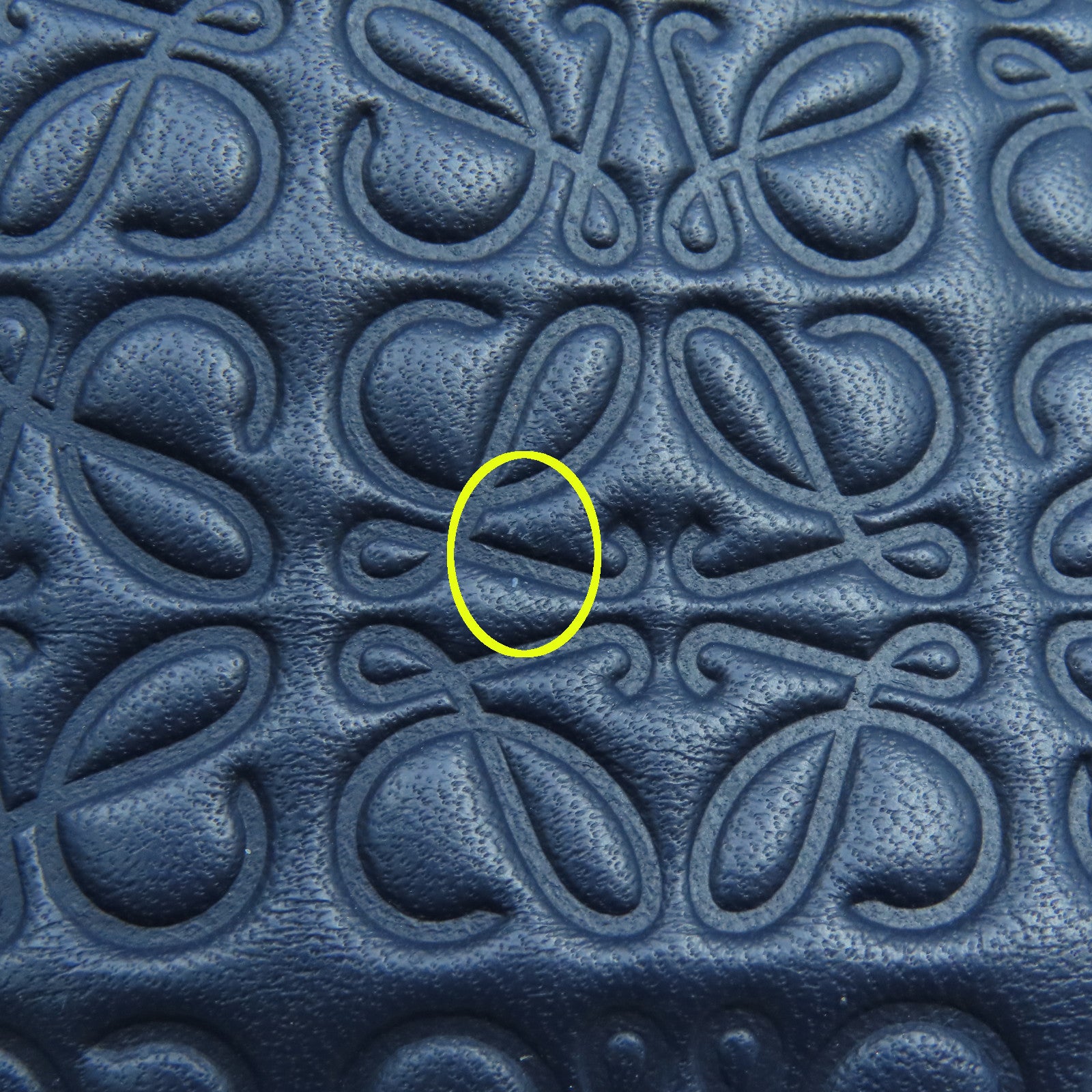 LOEWE Cowhide Leather Pouch Silver Buckle Clutch Blue