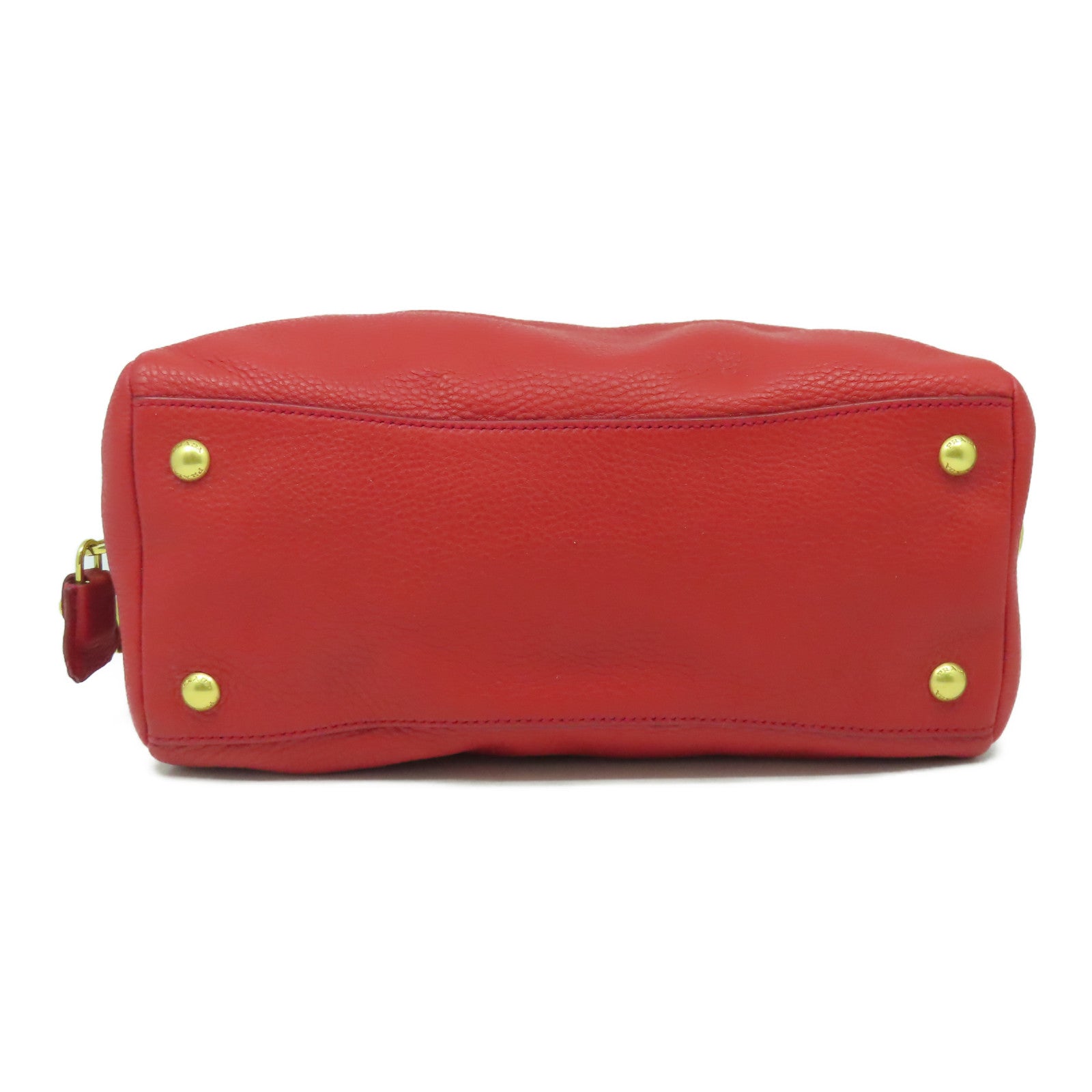 PRADA 羊皮皮革Hand Bag金扣手挽袋紅色
