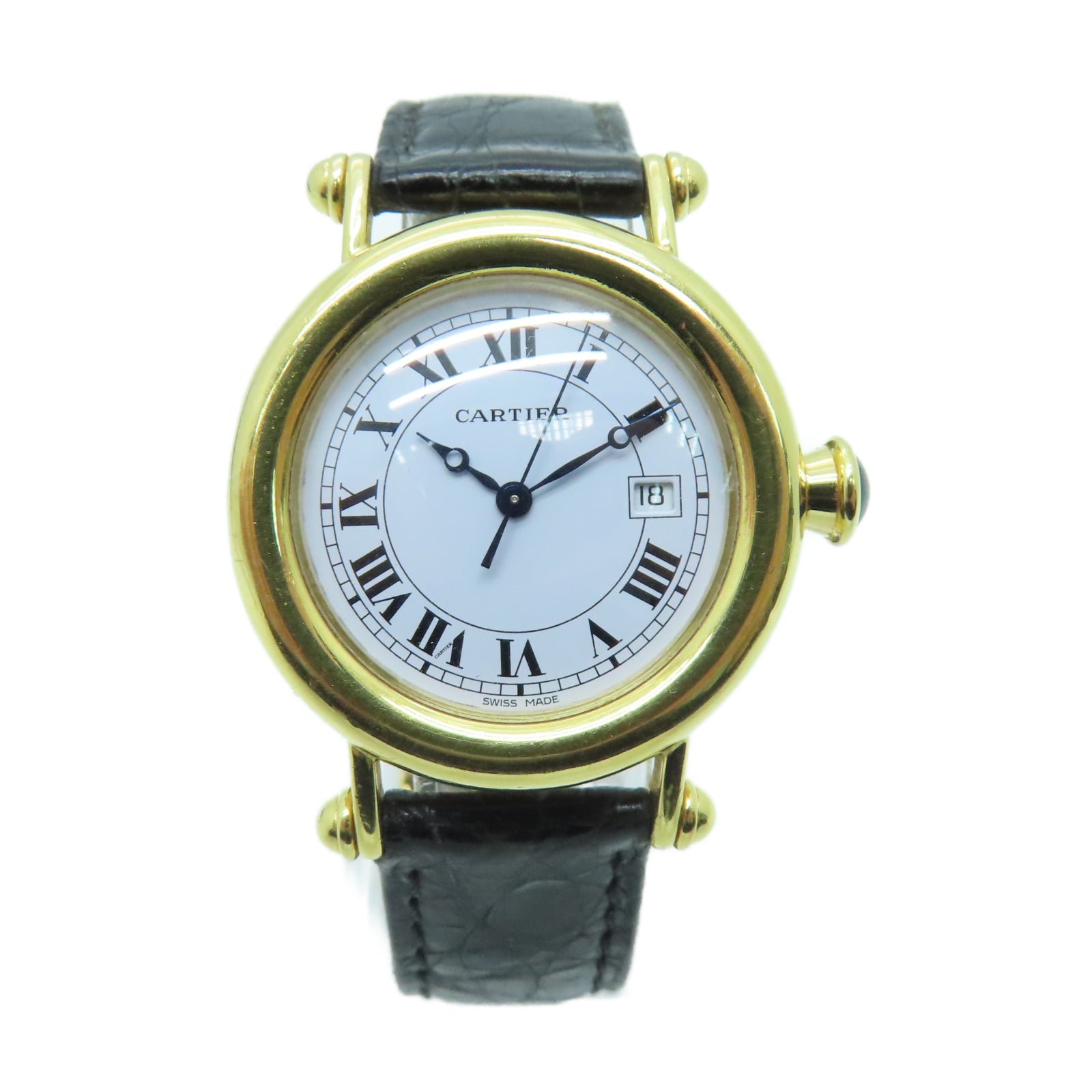 CARTIER Diabolo 18K黃金手錶石英機芯白色