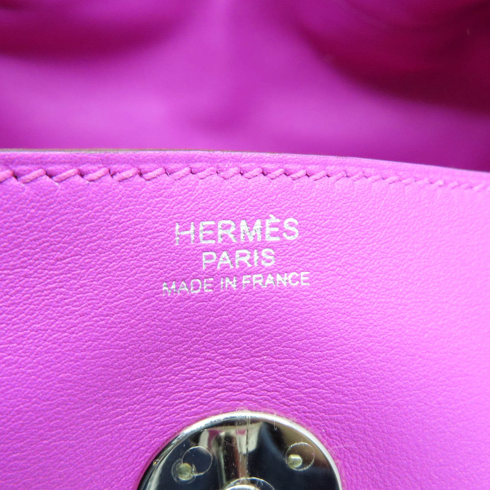 HERMES 【激減優惠】Swift皮革Lindy 30銀扣手挽肩背兩用袋Magnolia玉蘭紫色