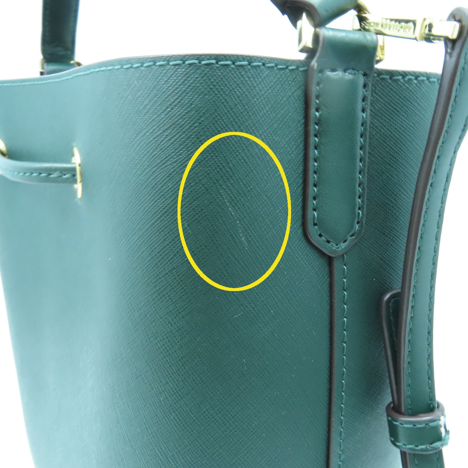 Michael Kors 牛皮皮革2 Way Shoulder金扣手挽肩背两用袋绿色