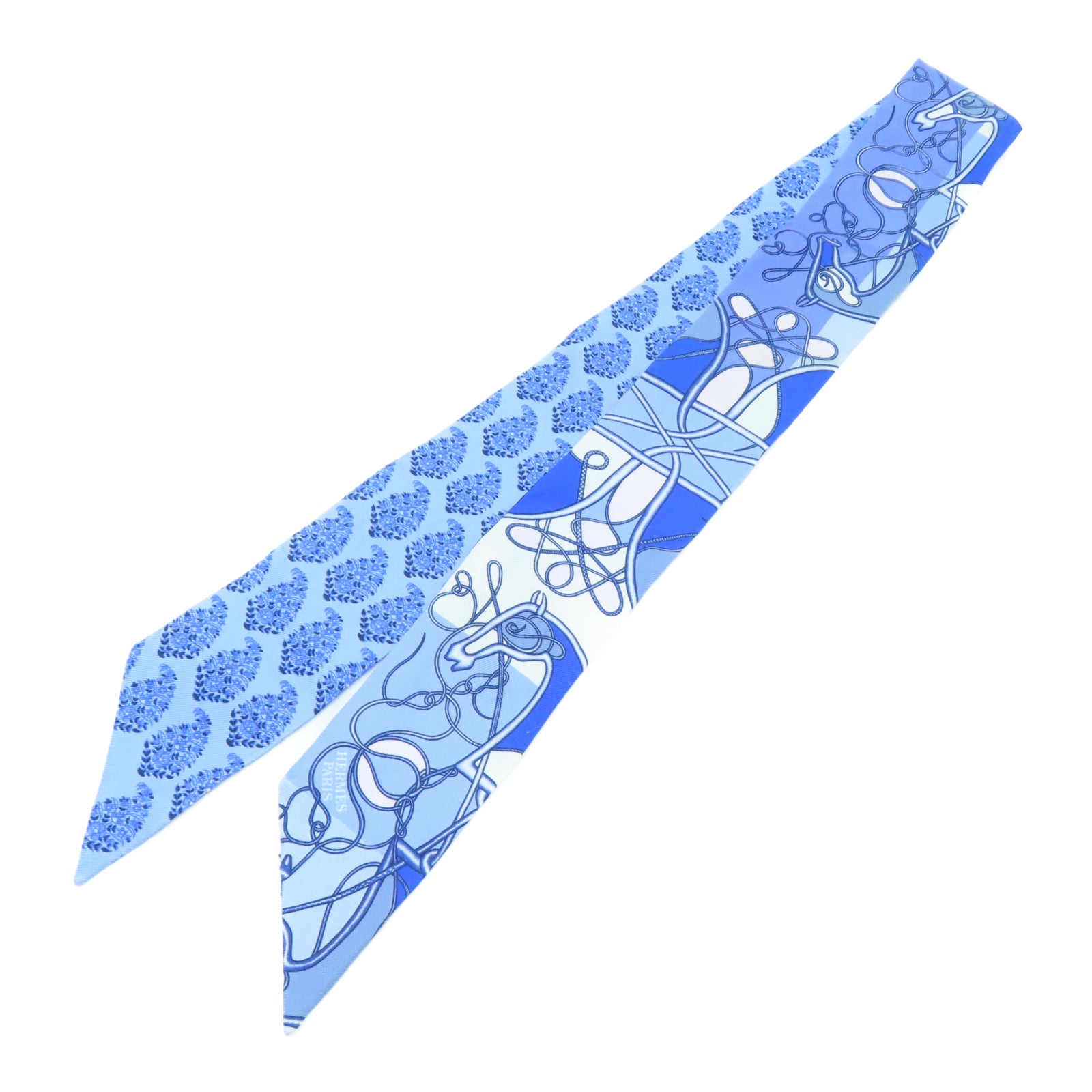 HERMES 丝质Twilly丝巾蓝色