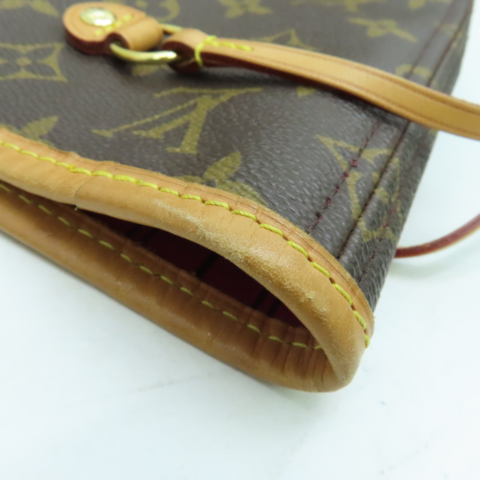 LOUIS VUITTON Monogram Neverfull MM手挽袋金扣啡色